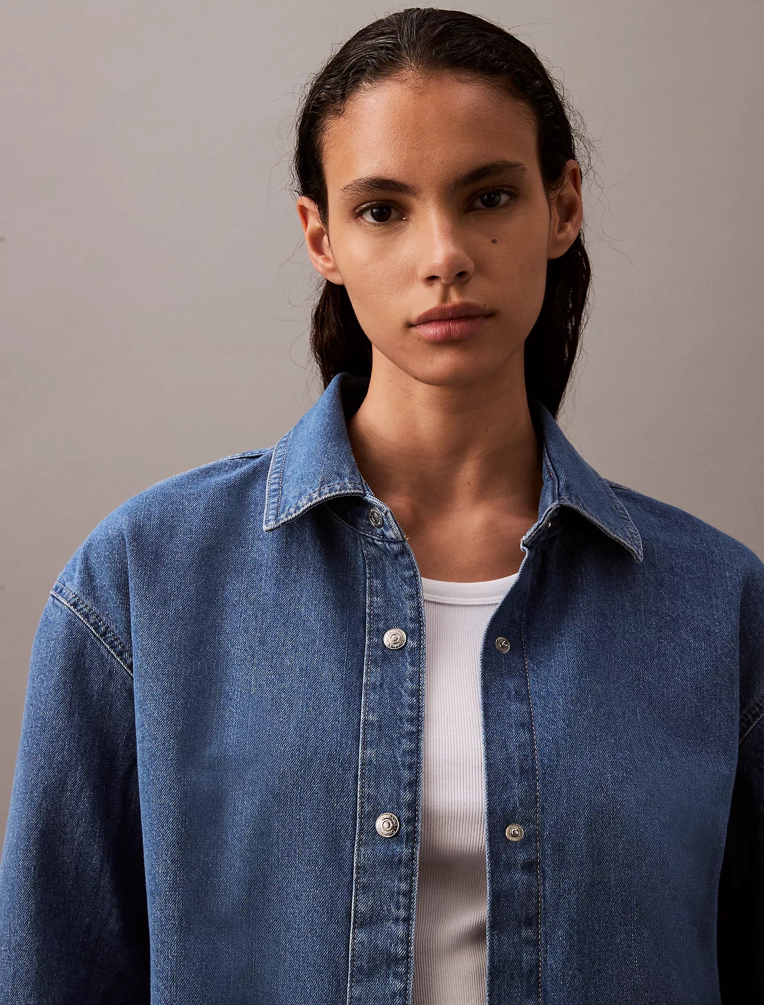 Relaxed Denim Button-Down Shirt