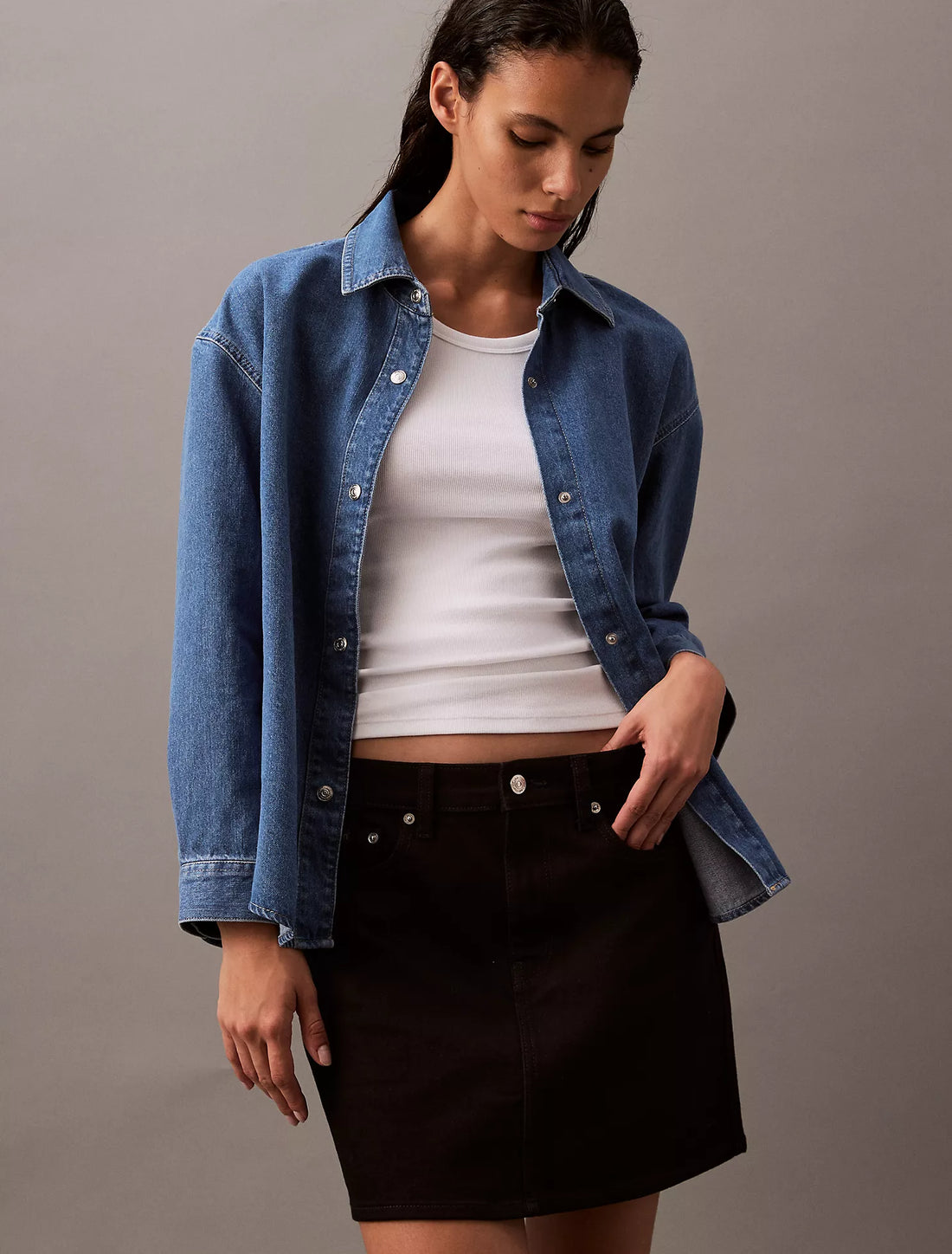 Relaxed Denim Button-Down Shirt