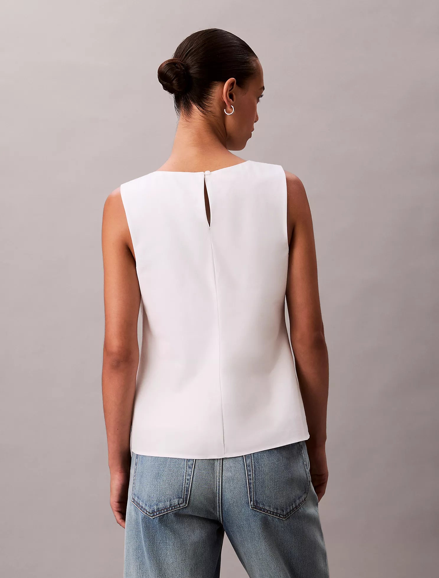 Cotton Asymmetric Drape Sleeveless Top