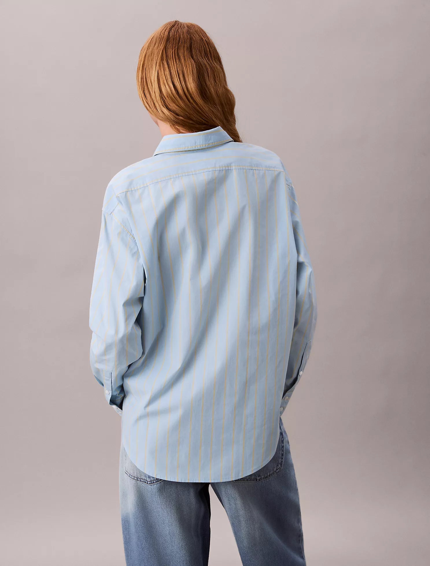 Cotton Stripe Relaxed Button-Down Shirt