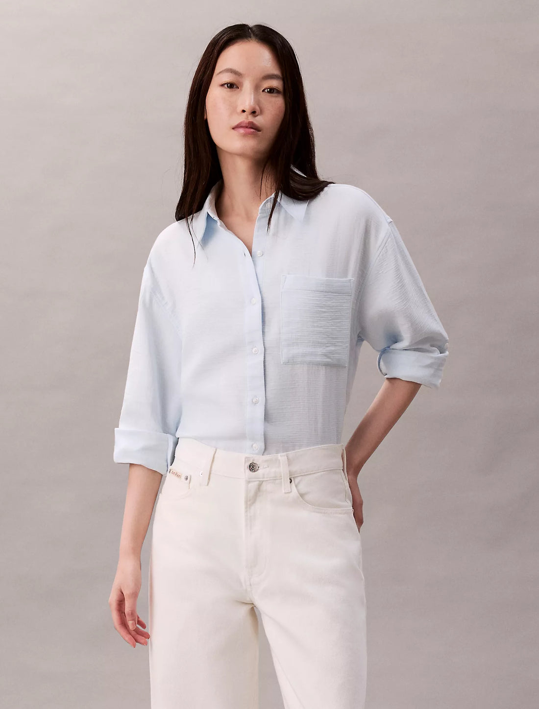 Double Gauze Roll Tab Shirt