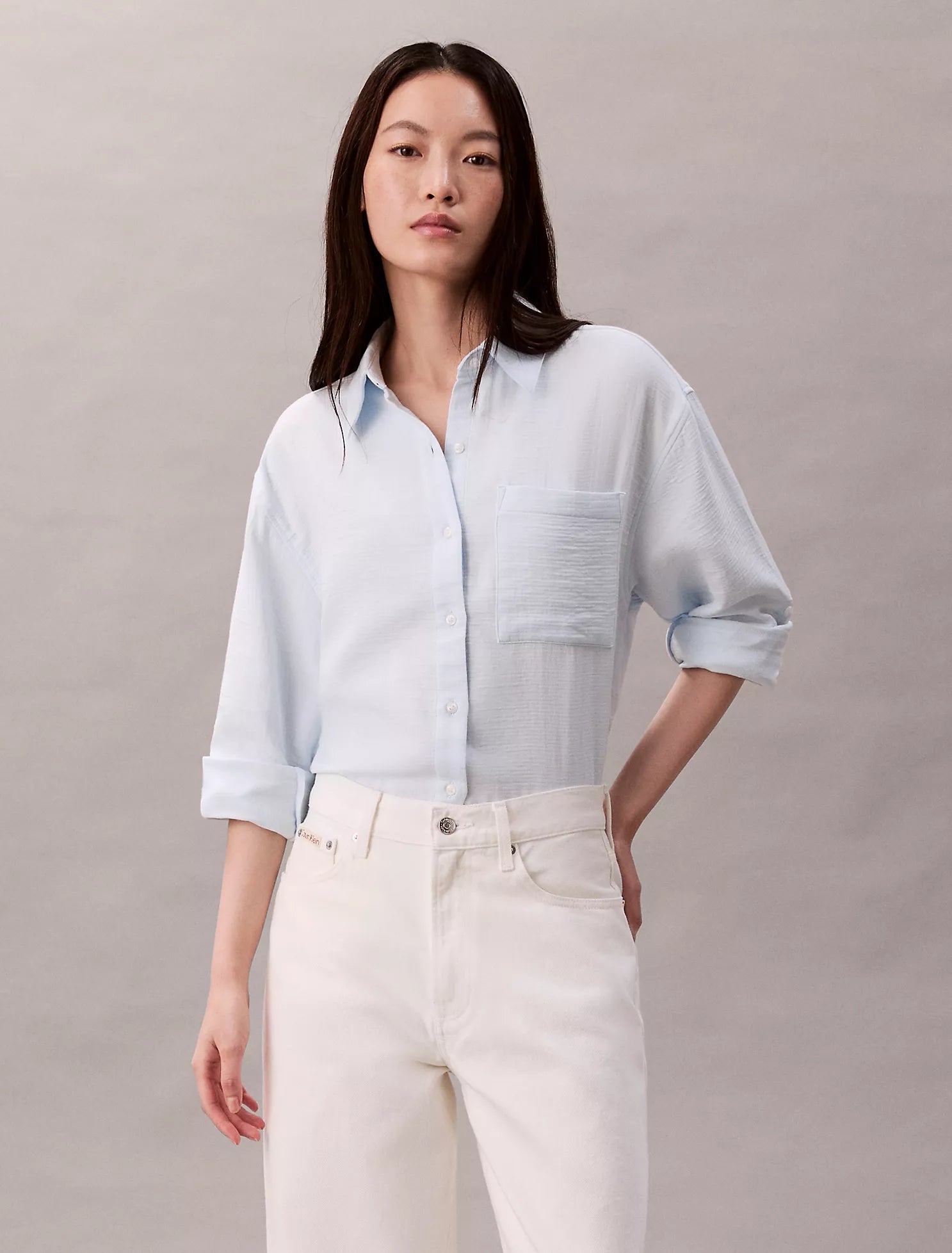 Double Gauze Roll Tab Shirt