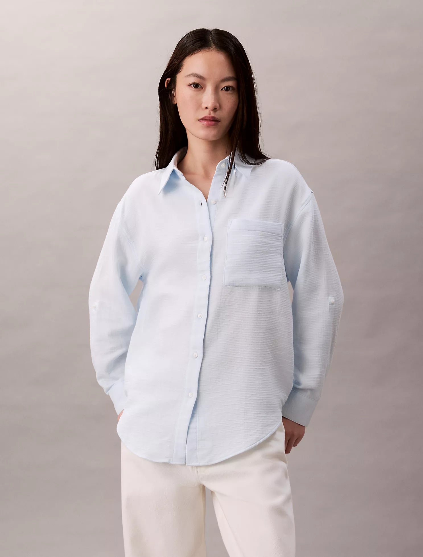Double Gauze Roll Tab Shirt
