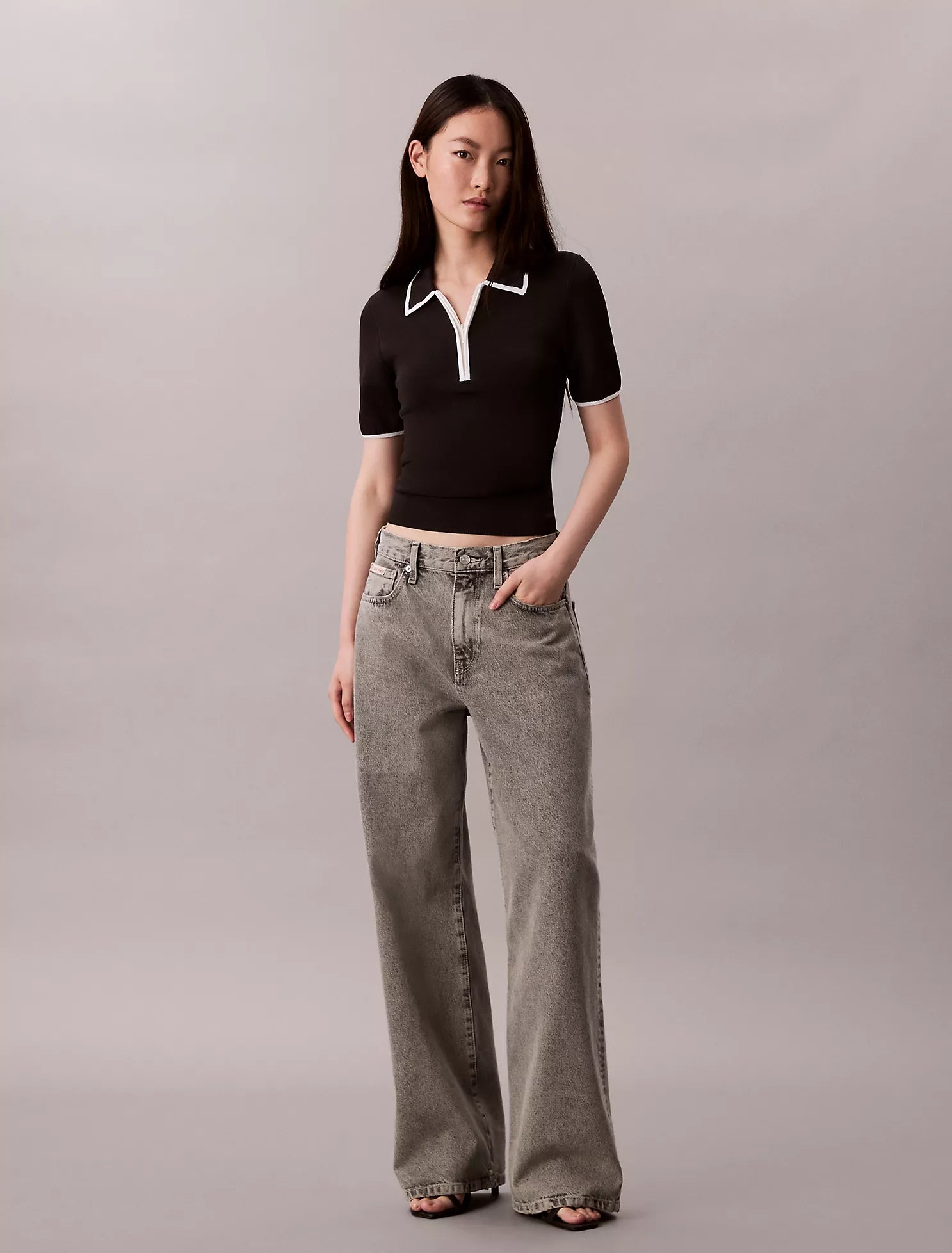 Quarter Zip Classic Polo Shirt