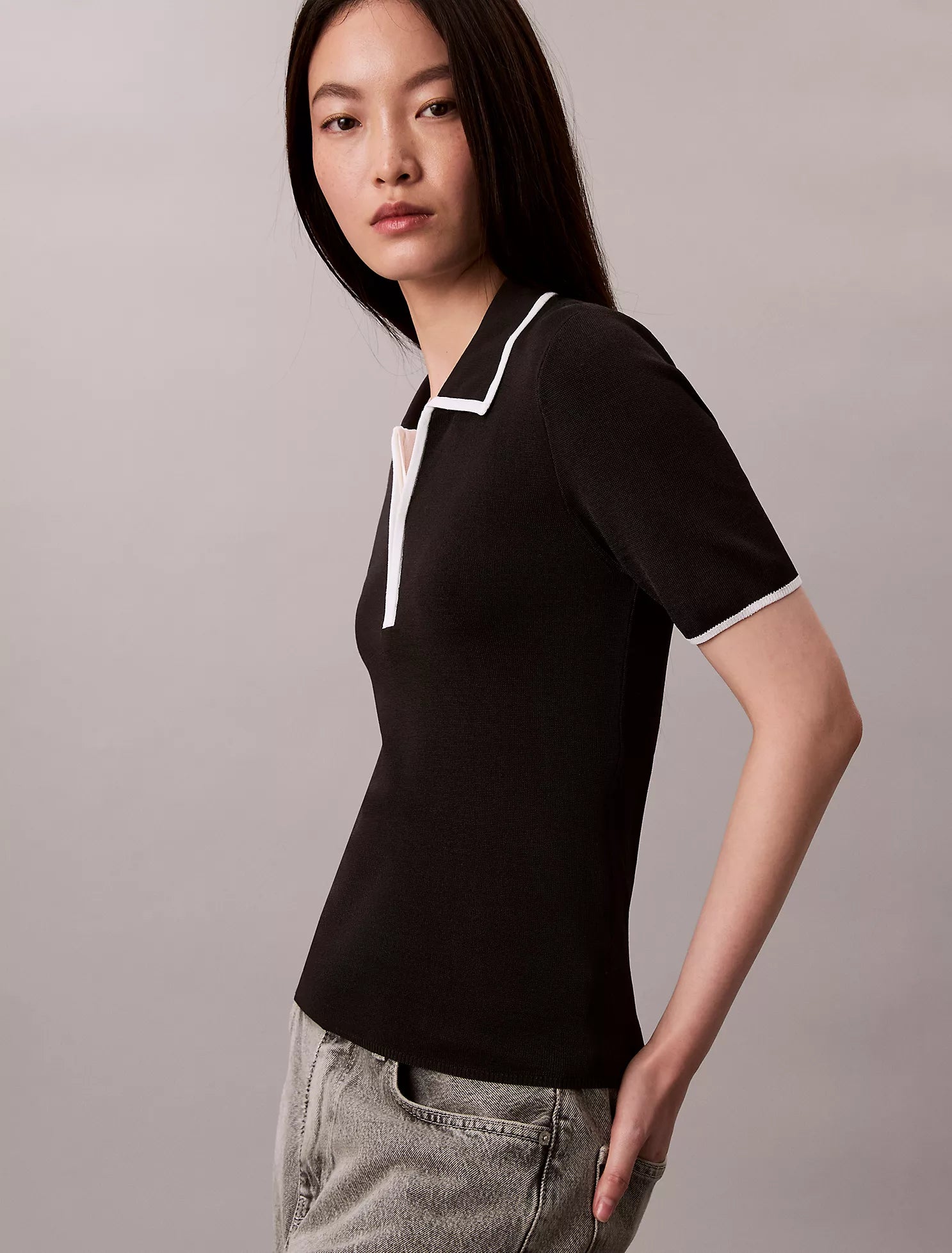 Quarter Zip Classic Polo Shirt