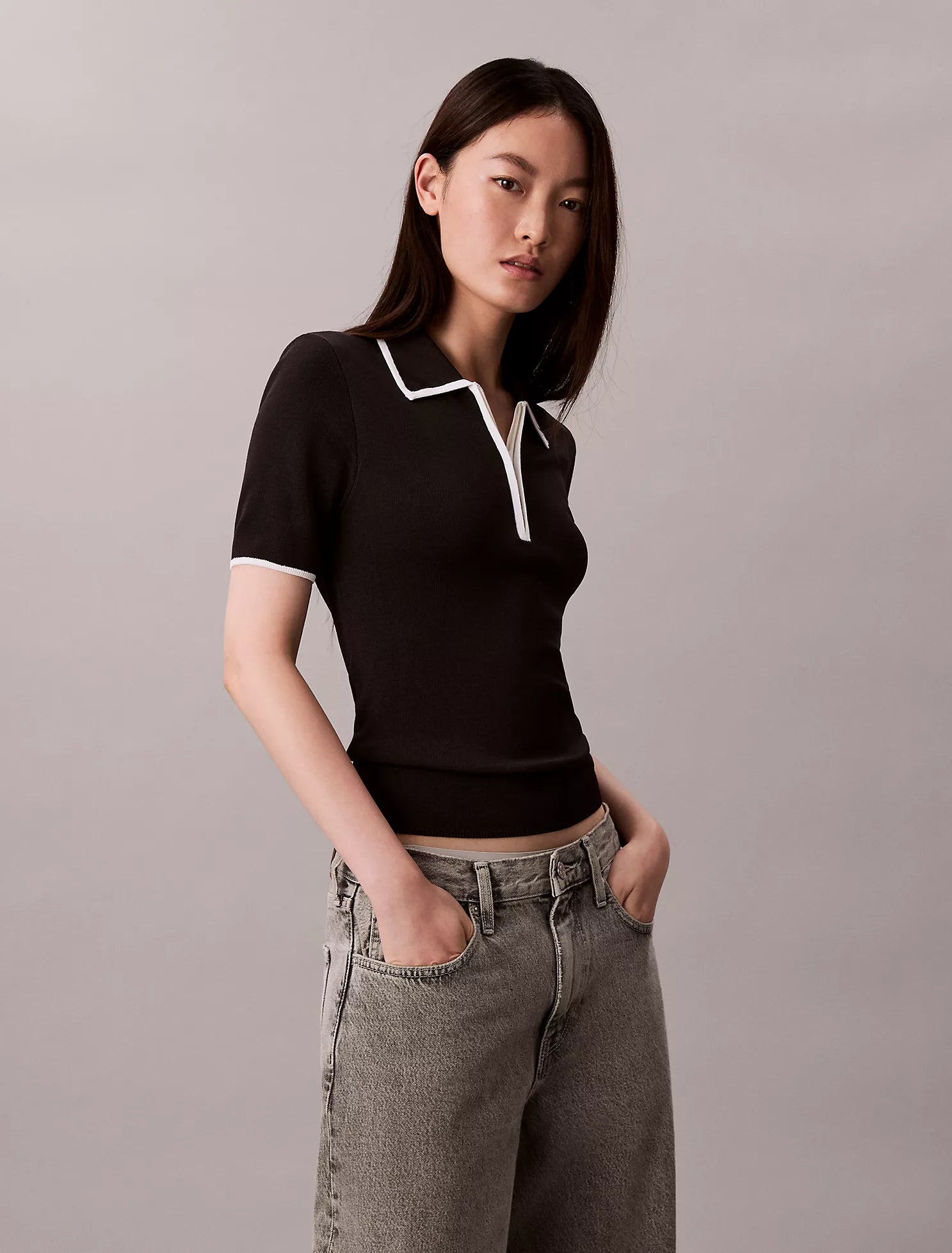 Quarter Zip Classic Polo Shirt