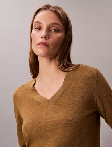 Merino Wool V-Neck Sweater – Timeless Soft Knit
