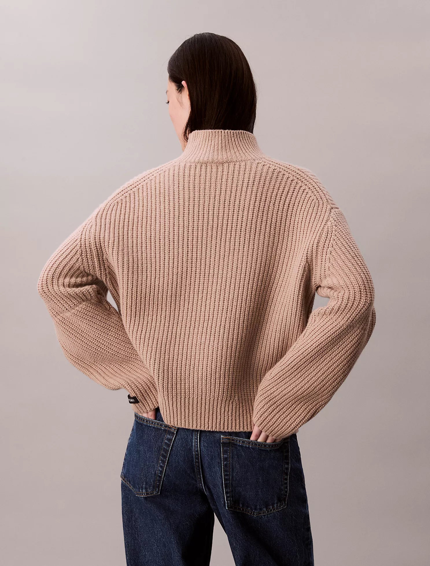 Ribbed Chunky Relaxed Turtleneck Sweater