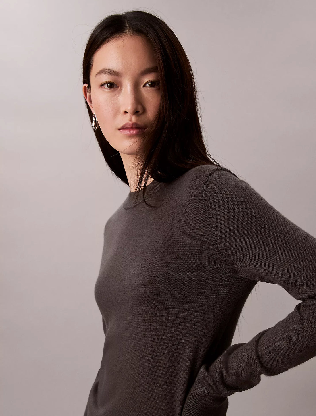 Extra Fine Merino Blend Crewneck Sweater