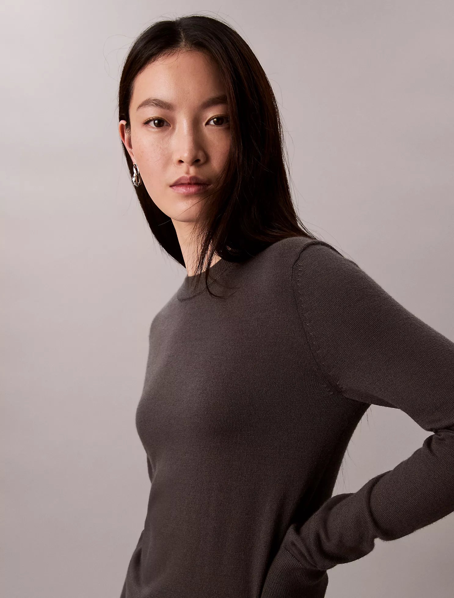 Extra Fine Merino Blend Crewneck Sweater