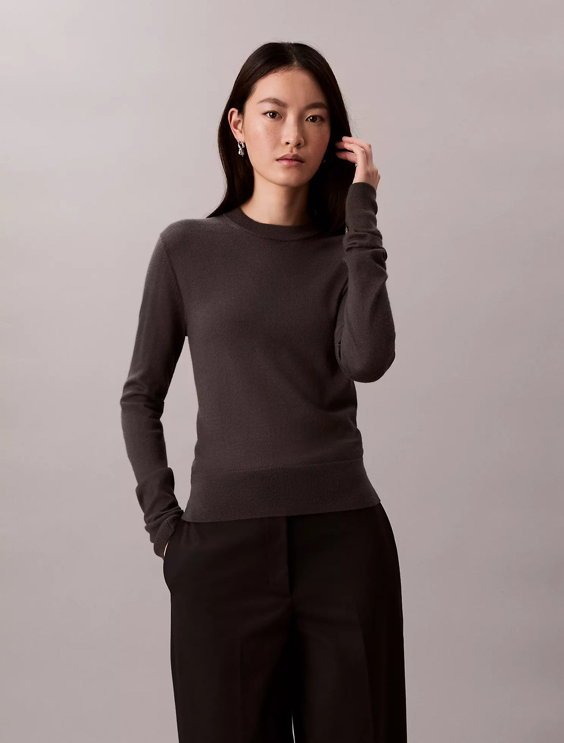 Extra Fine Merino Blend Crewneck Sweater