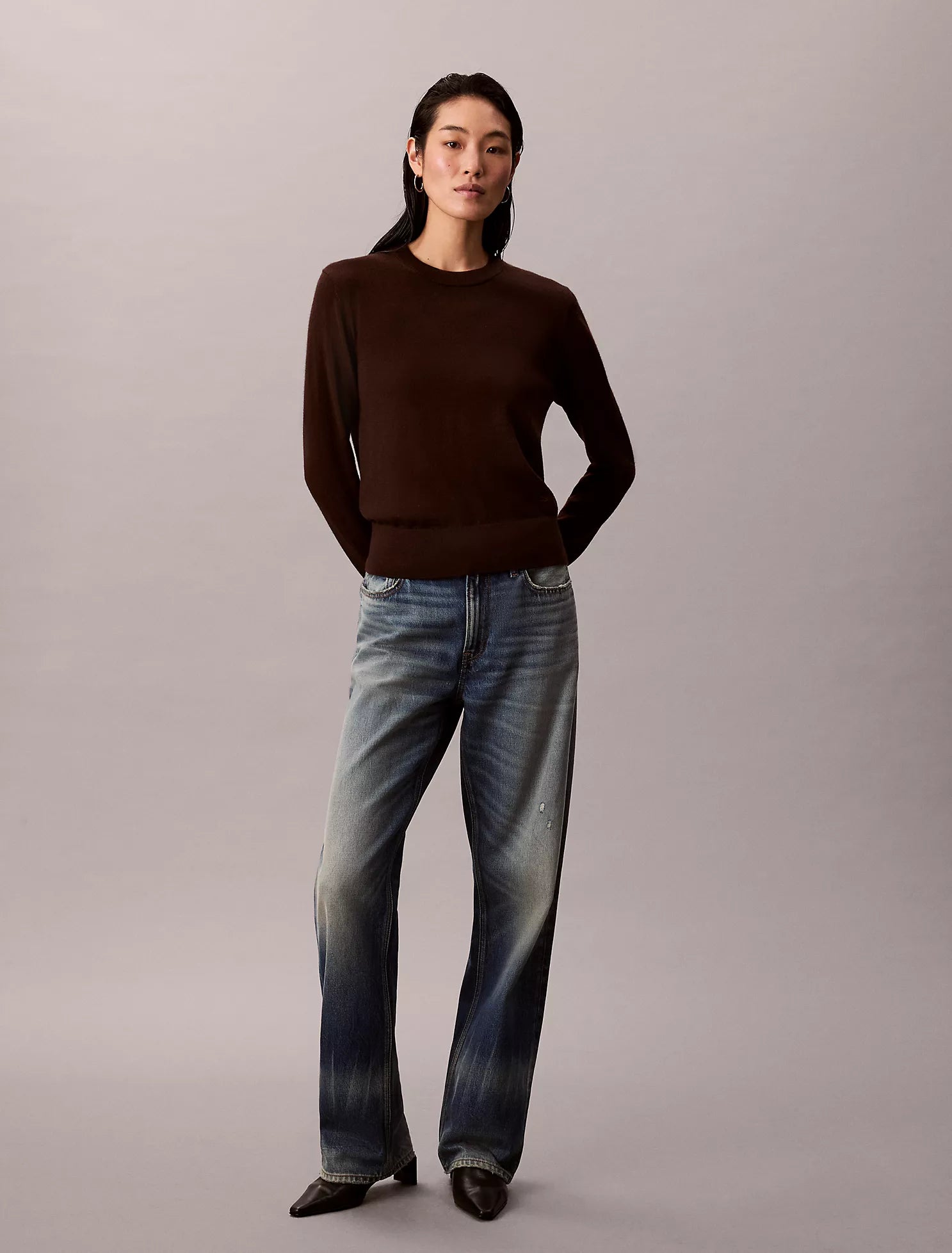 Extra Fine Merino Blend Crewneck Sweater