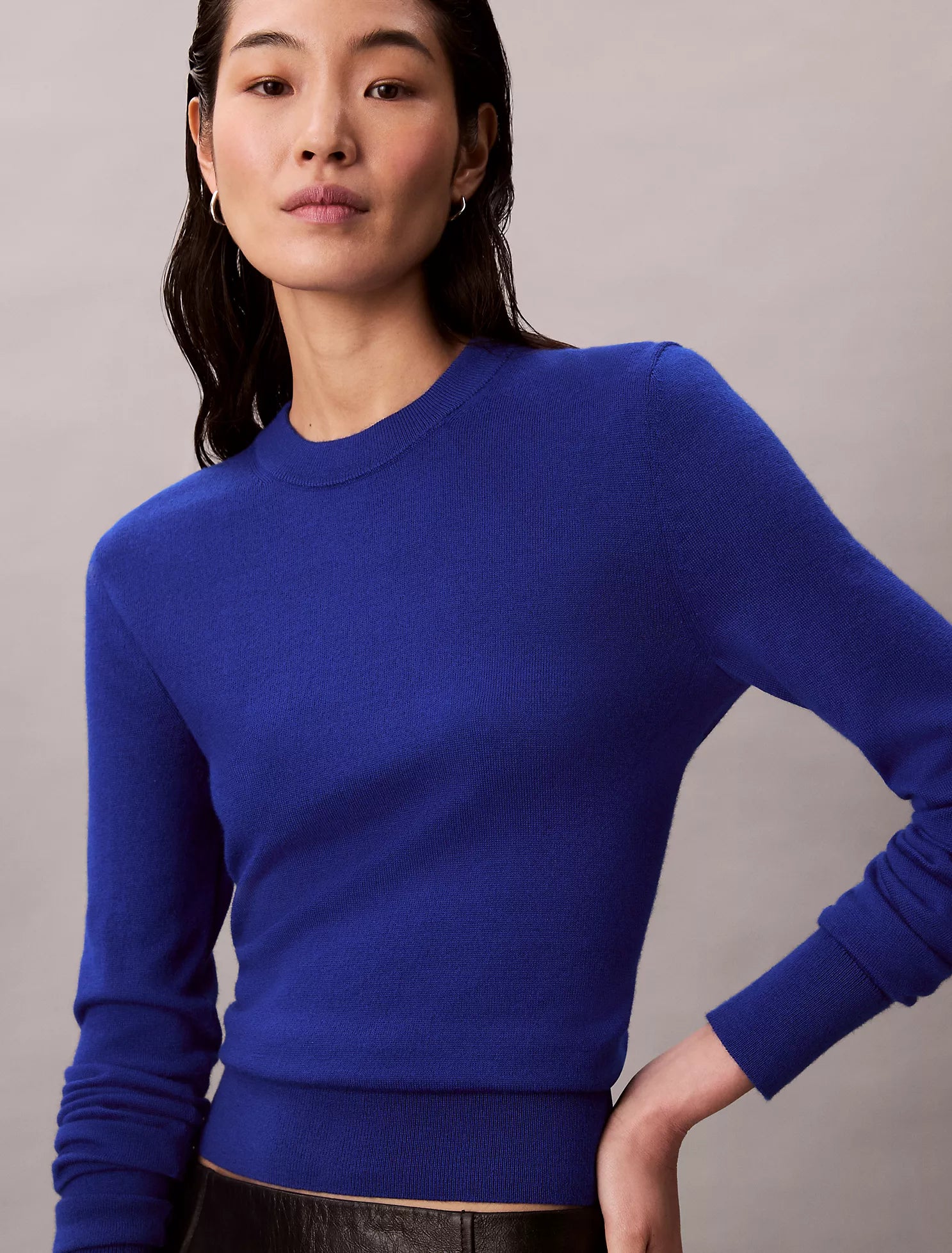Extra Fine Merino Blend Crewneck Sweater