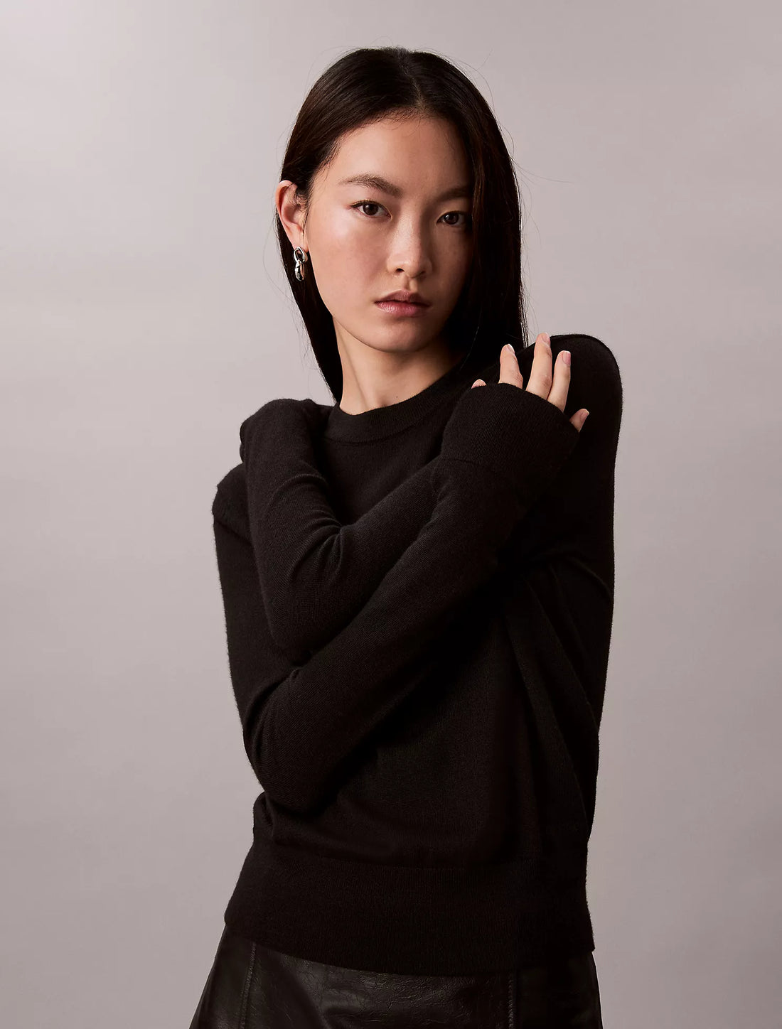 Extra Fine Merino Blend Crewneck Sweater