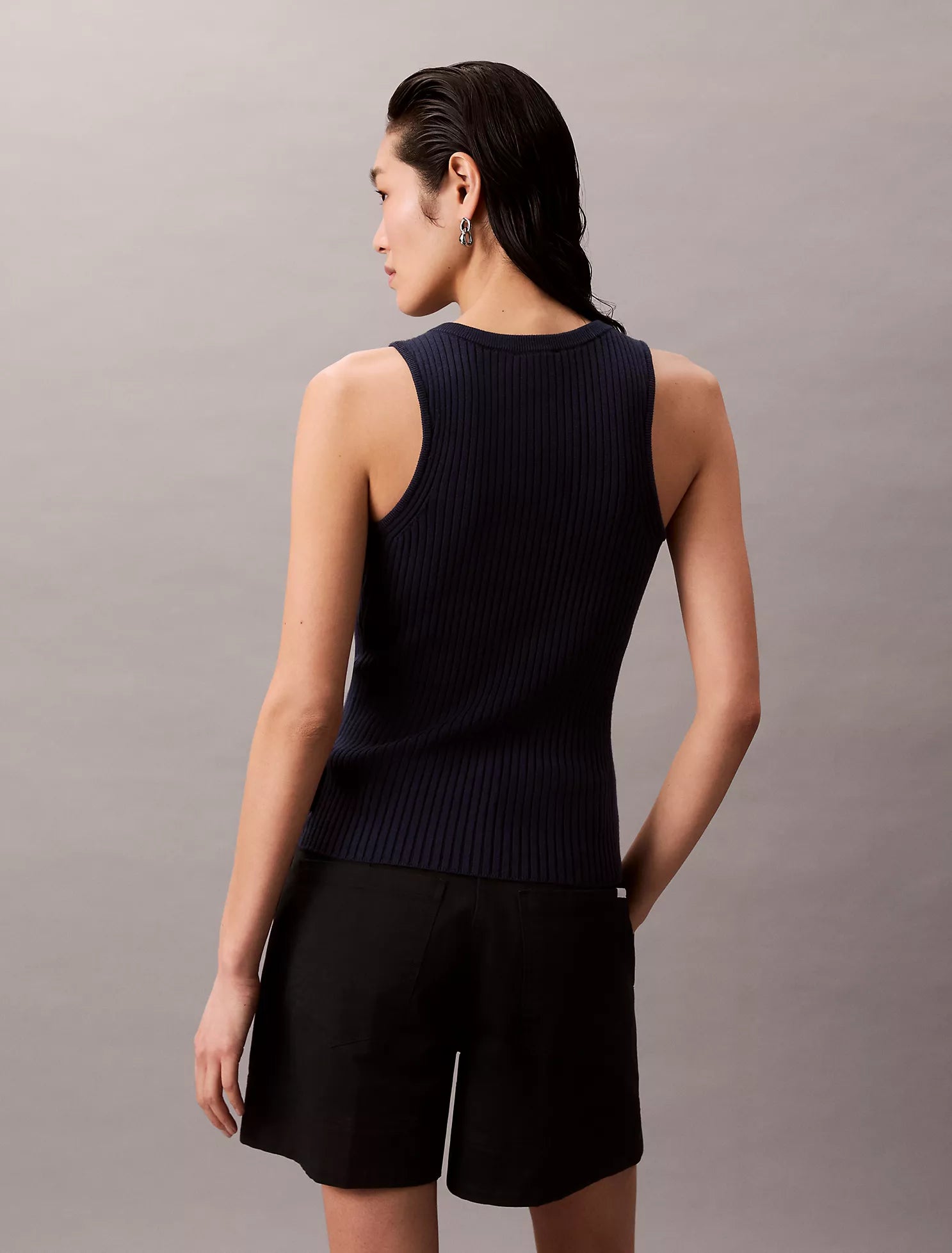 Smooth Cotton Rib Sweater Tank
