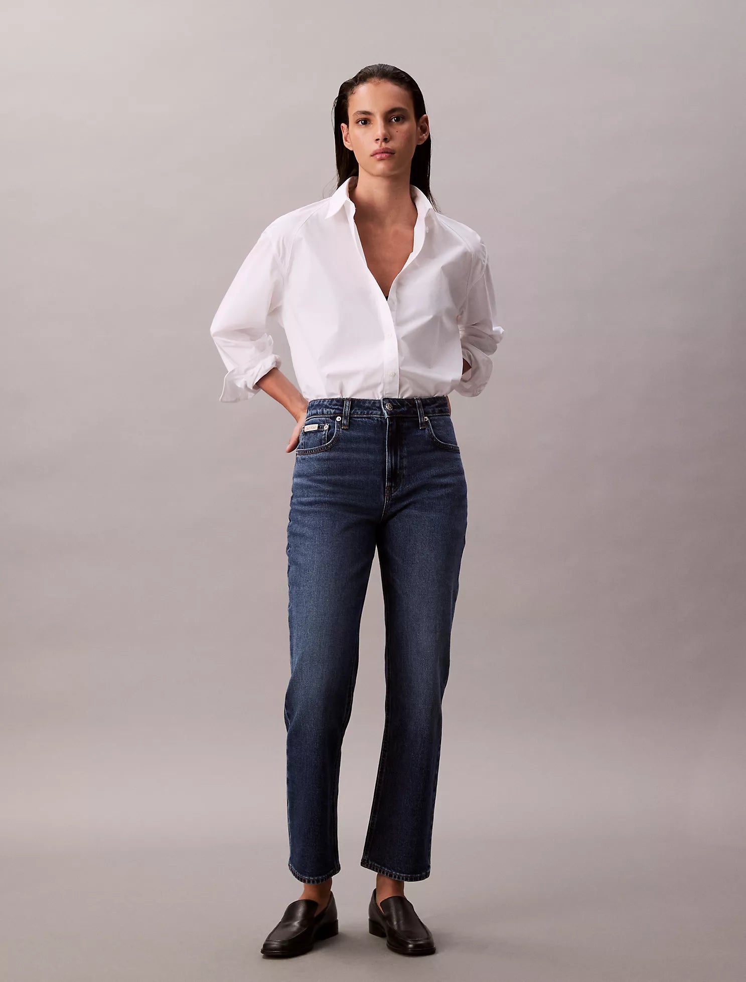 Boxy Cropped Button-Down Shirt