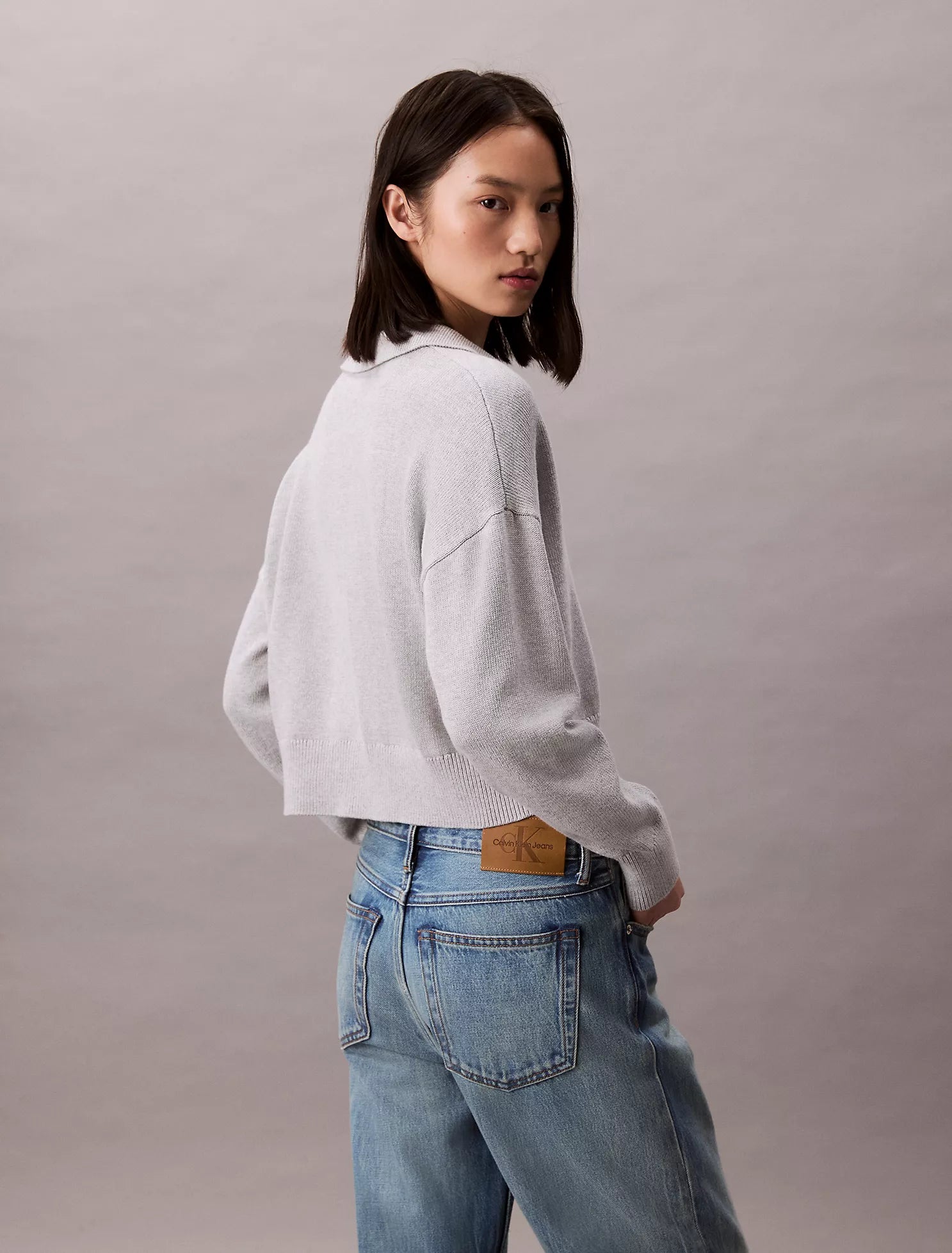 Smooth Cotton Polo Sweater