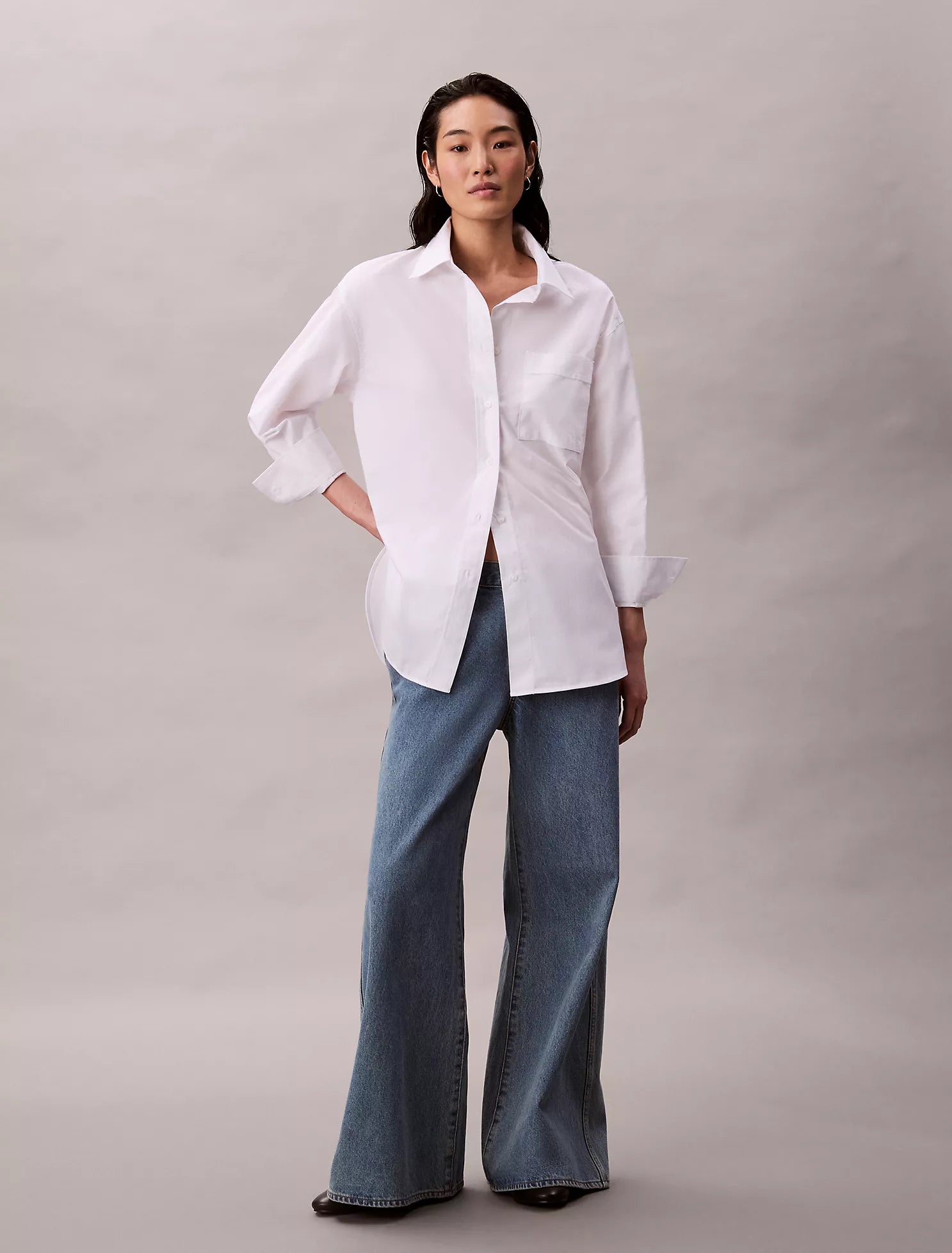 Poplin Relaxed Button-Down Shirt