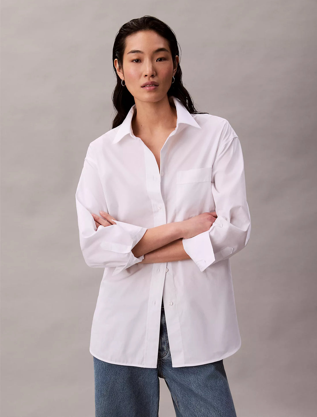 Poplin Relaxed Button-Down Shirt