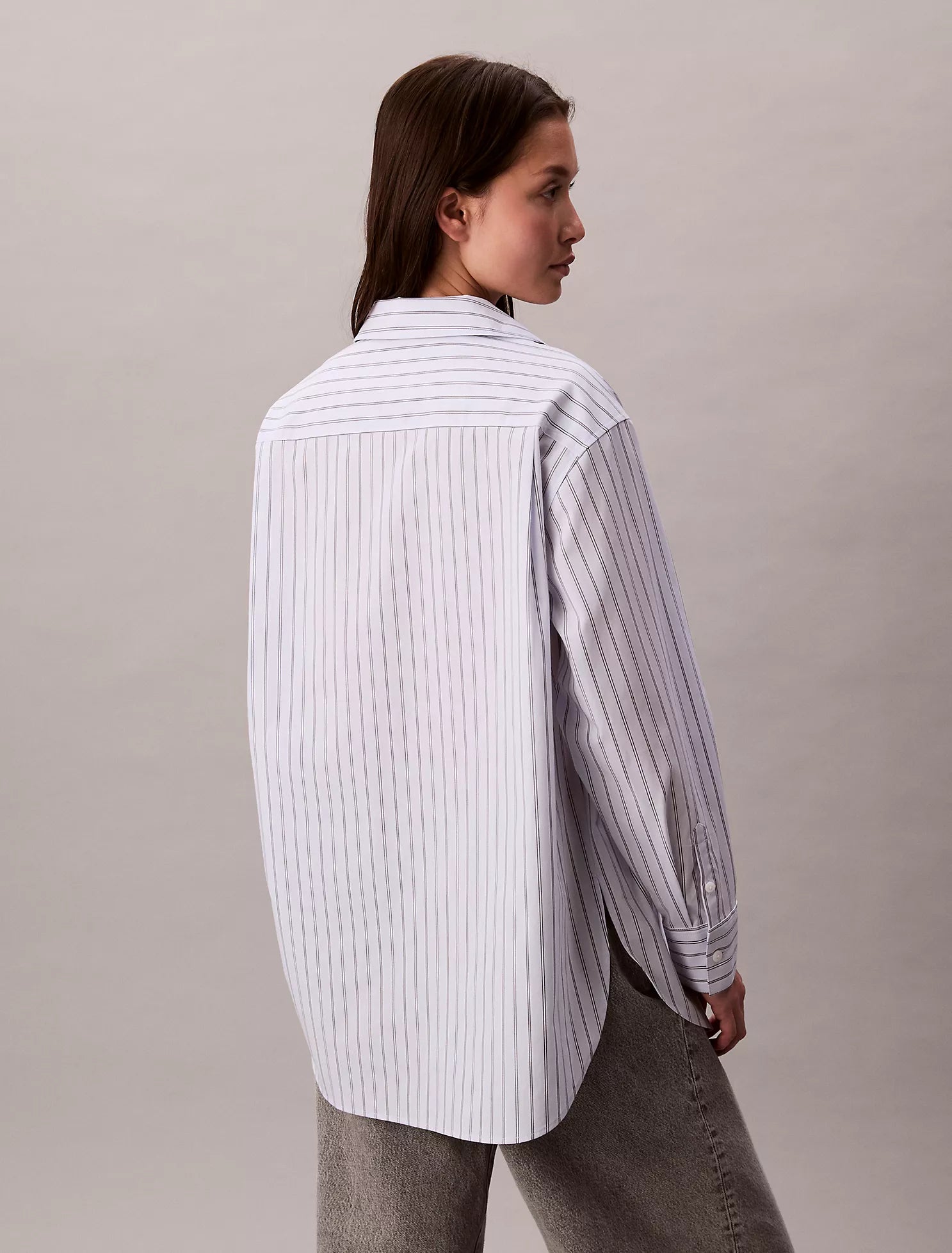 Poplin Striped Relaxed Button-Down Shirt