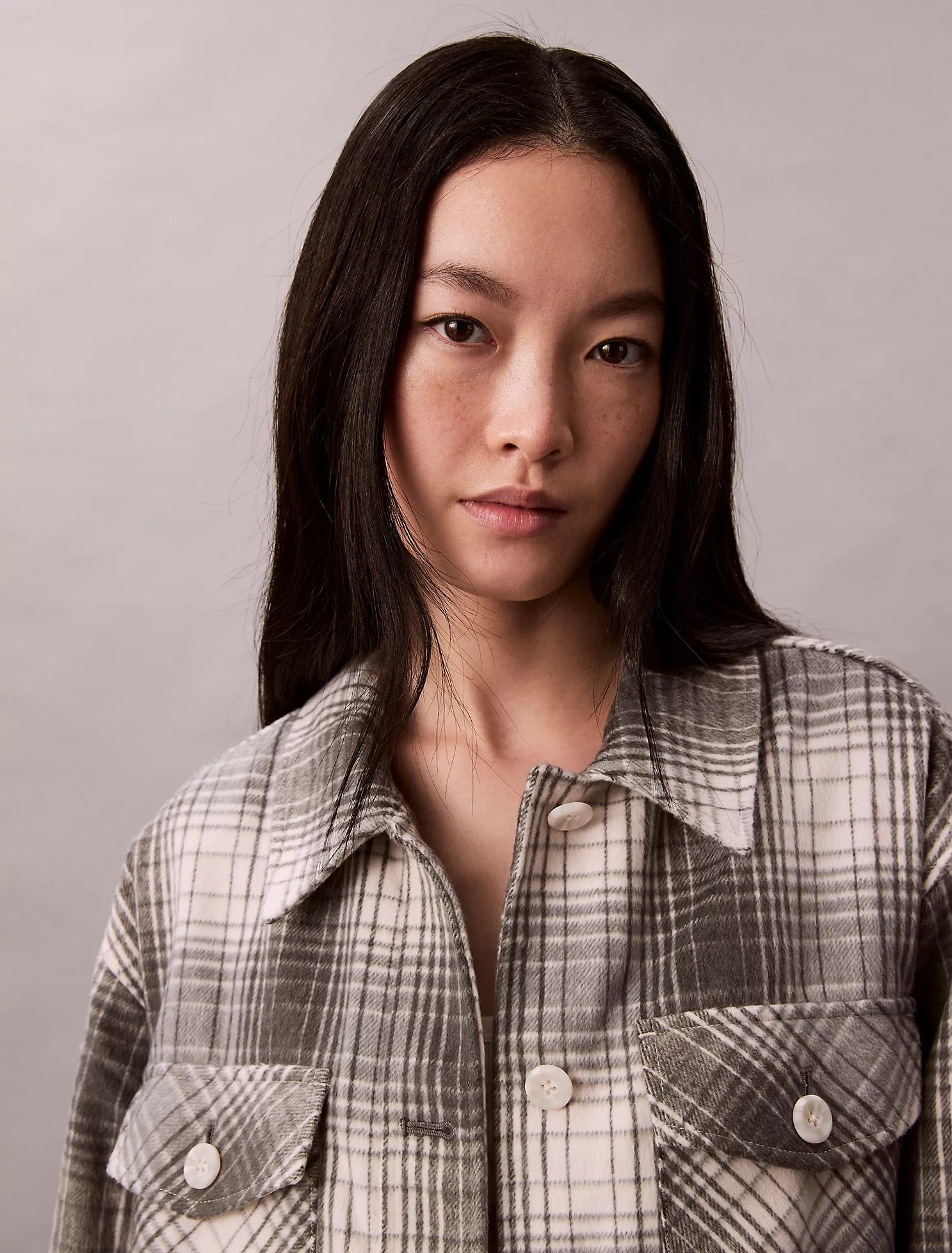 Flannel Plaid Button-Down Shirt