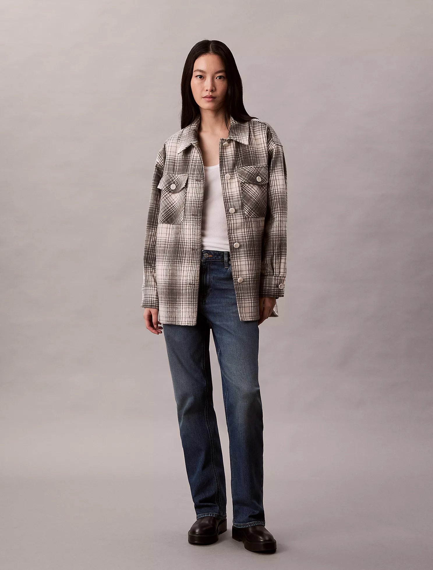 Flannel Plaid Button-Down Shirt