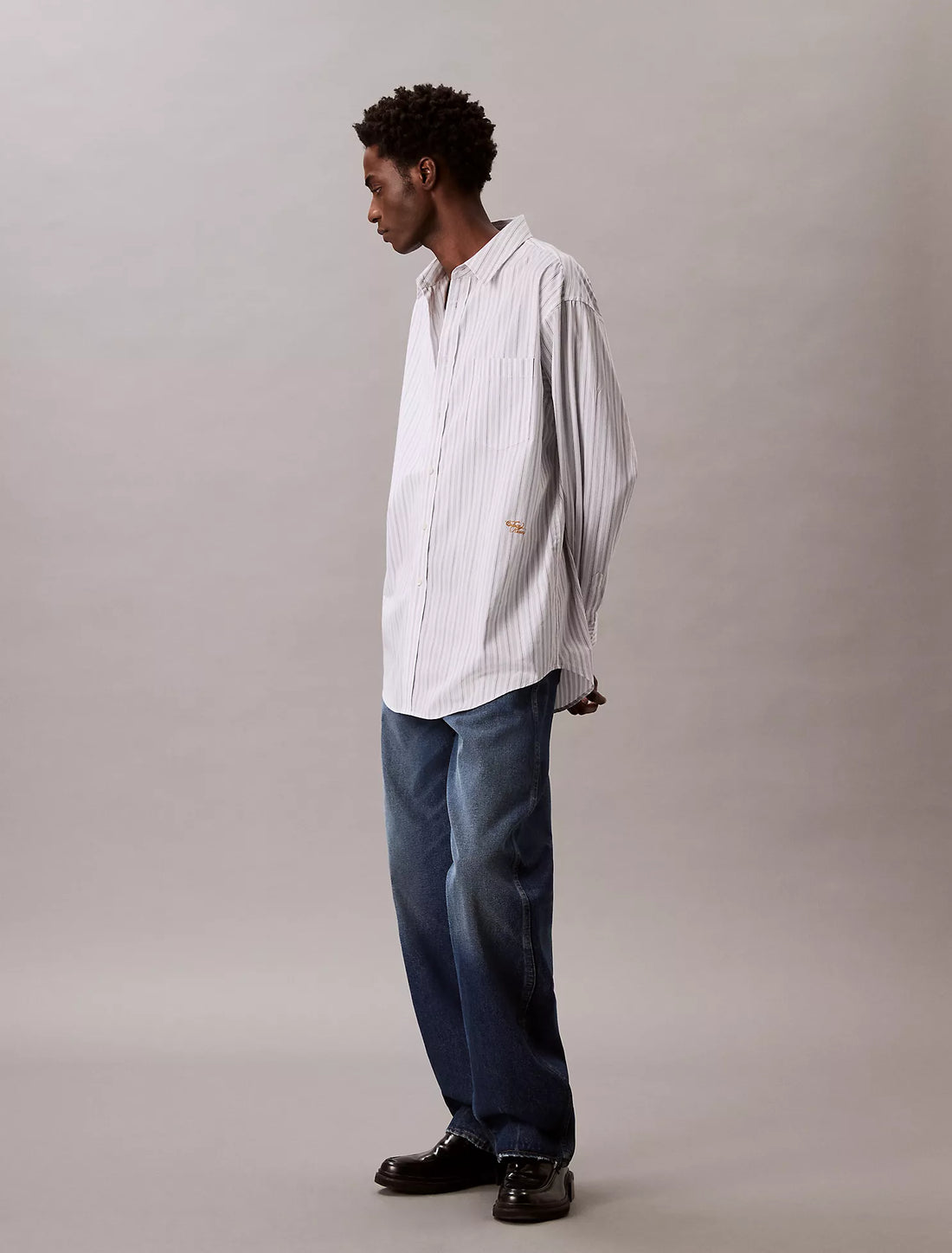 Stripe Cotton Poplin Button-Down Shirt