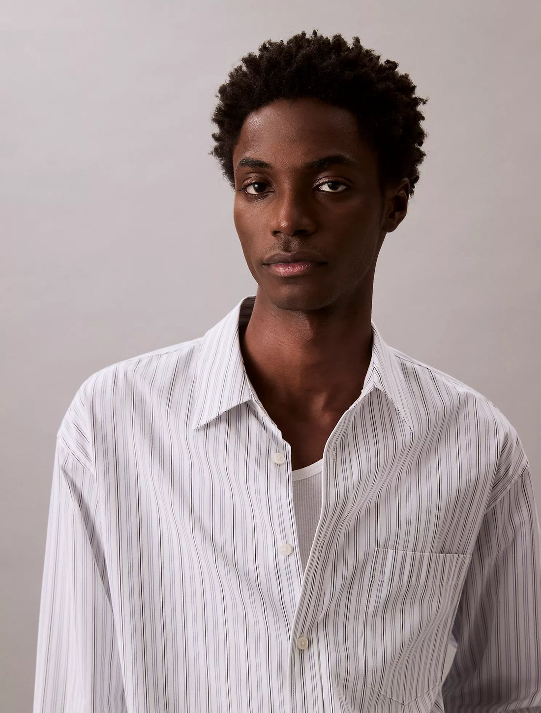 Stripe Cotton Poplin Button-Down Shirt