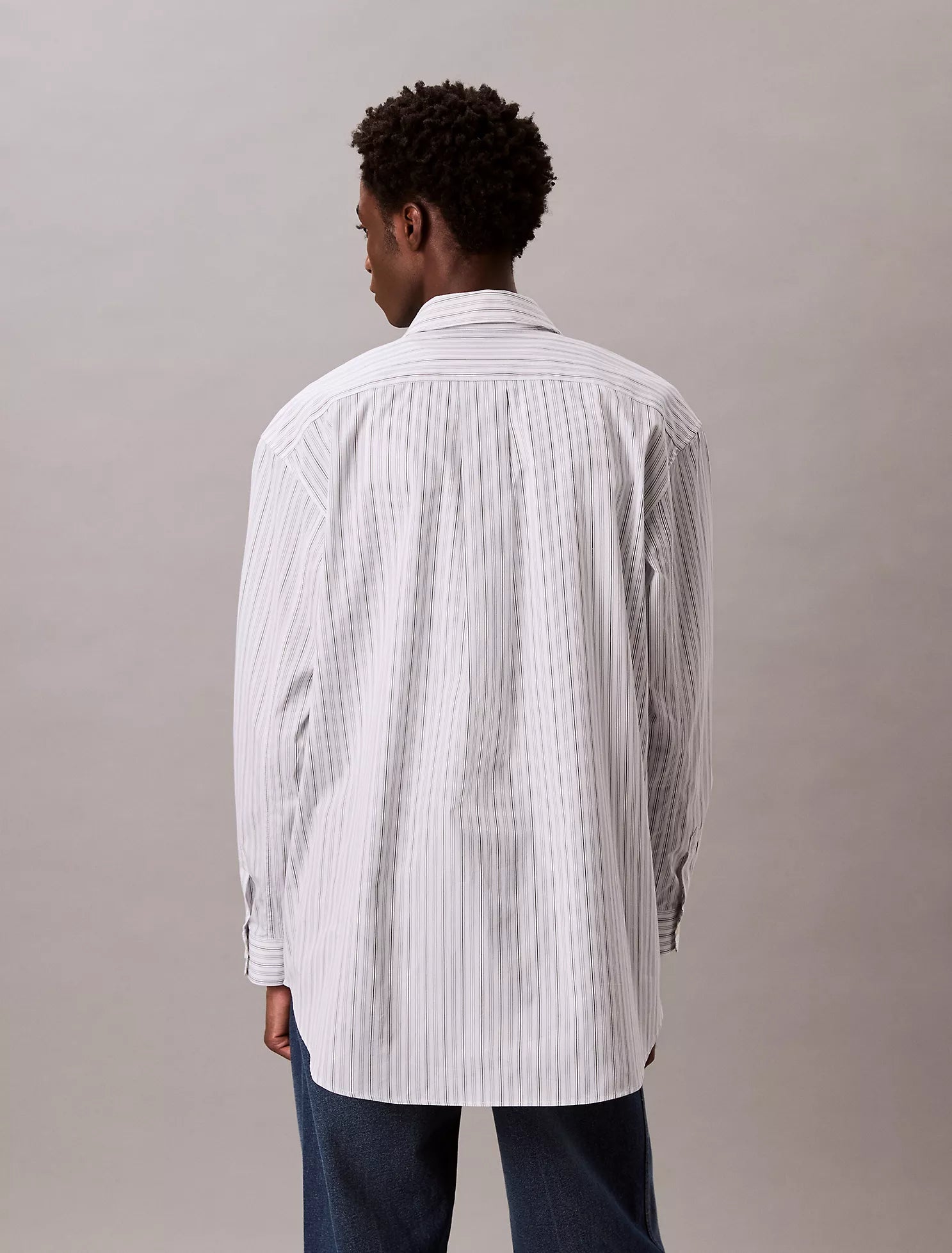 Stripe Cotton Poplin Button-Down Shirt