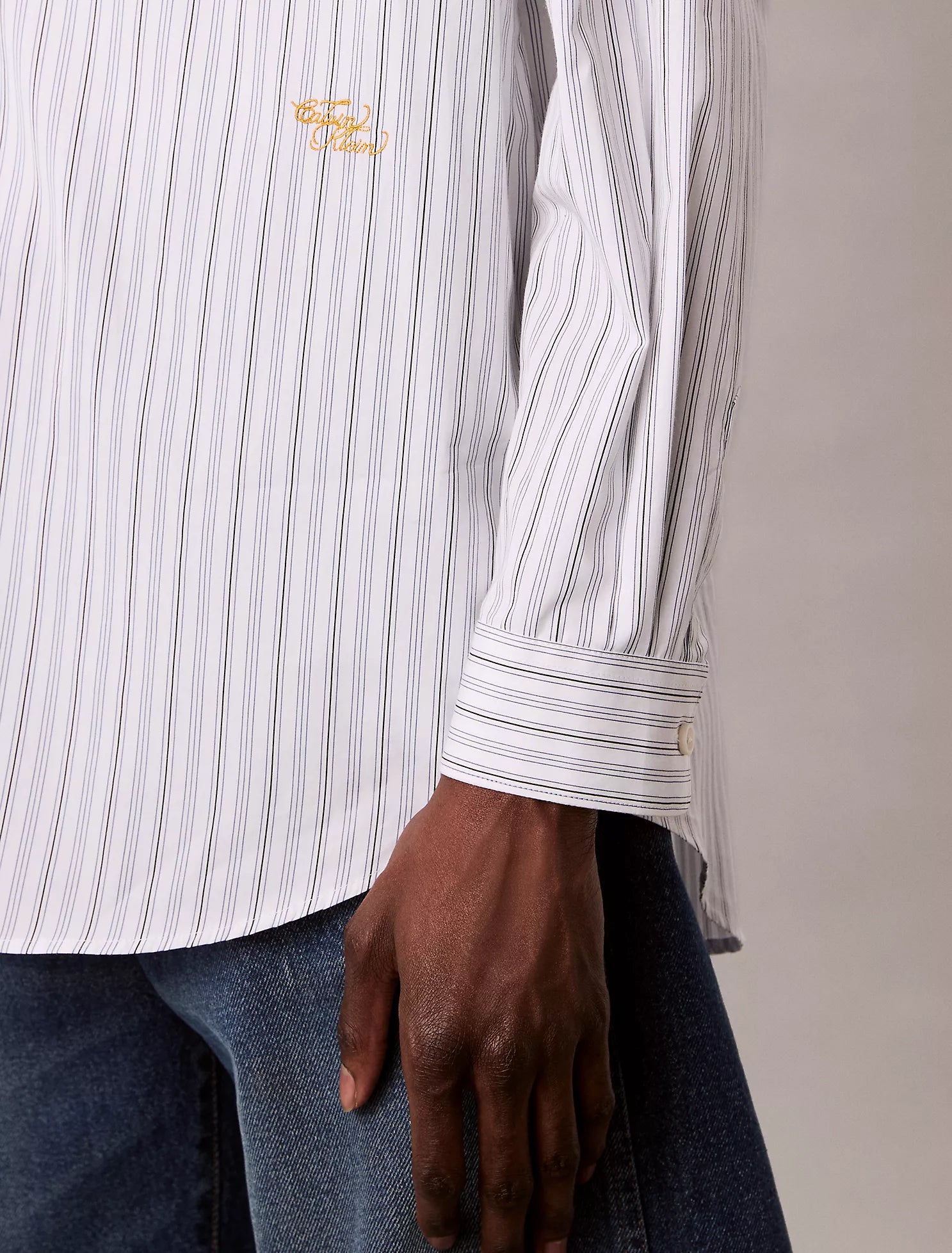 Stripe Cotton Poplin Button-Down Shirt