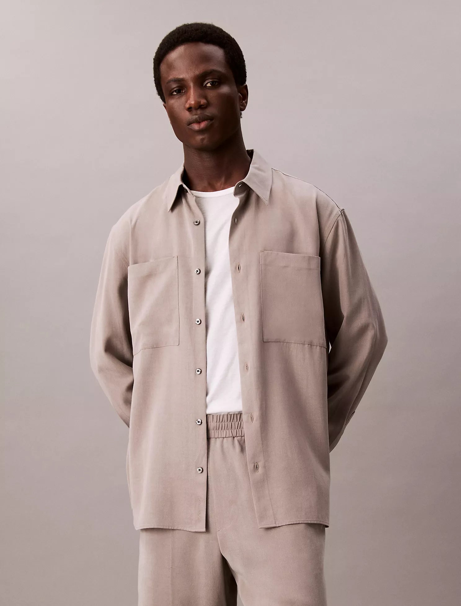 Lyocell Relaxed Button-Down Shirt