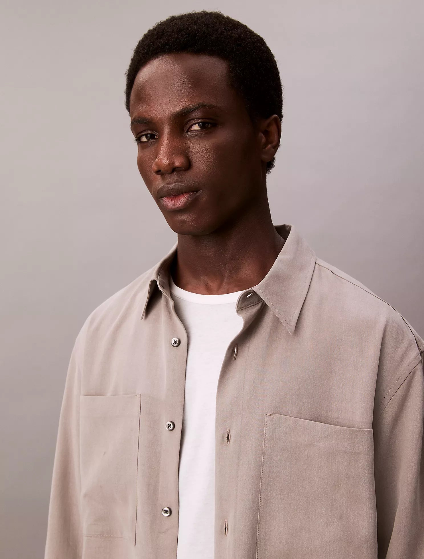 Lyocell Relaxed Button-Down Shirt