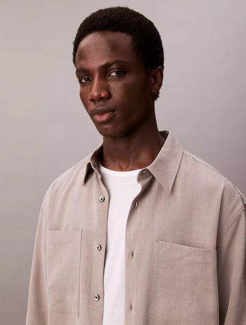Lyocell Relaxed Button-Down Shirt