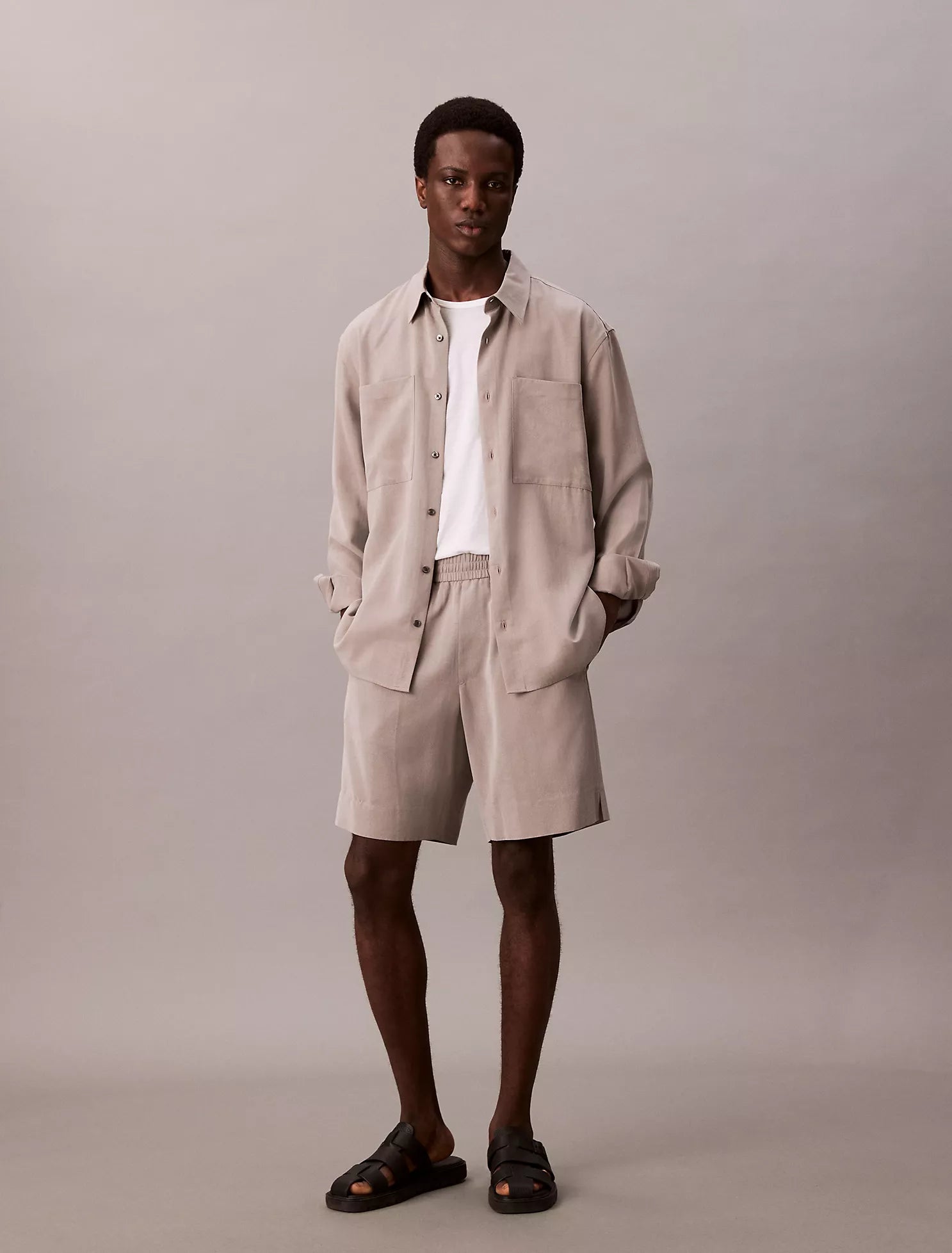 Lyocell Relaxed Button-Down Shirt
