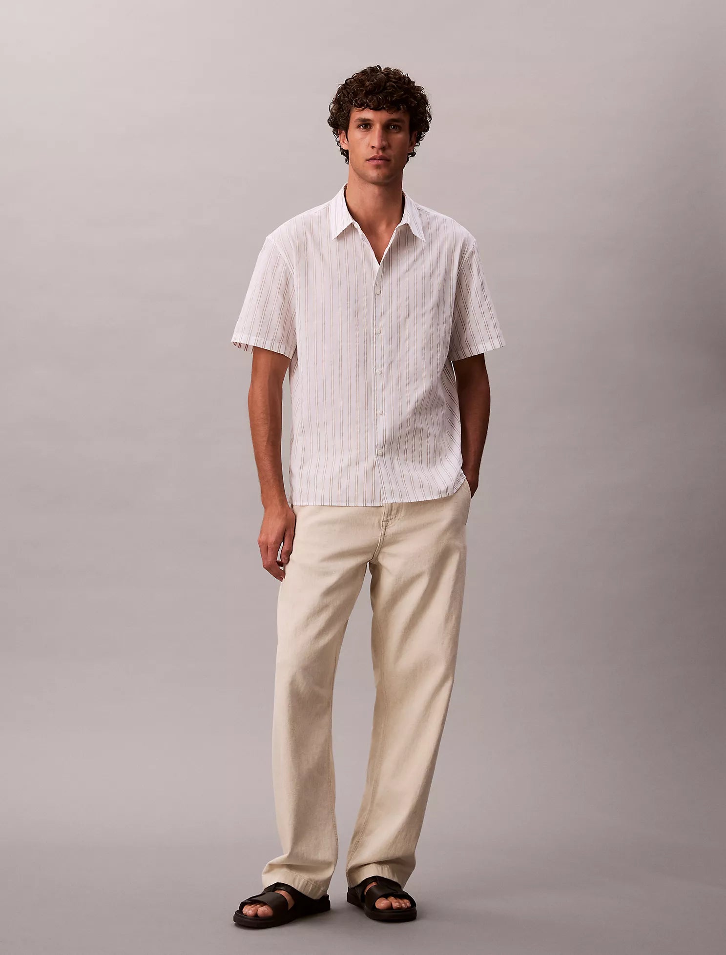 Stripe Relaxed Button-Down Shirt