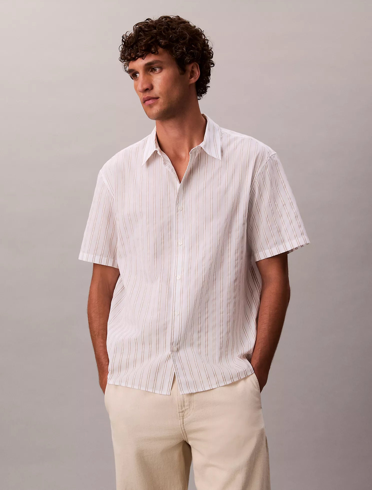 Stripe Relaxed Button-Down Shirt