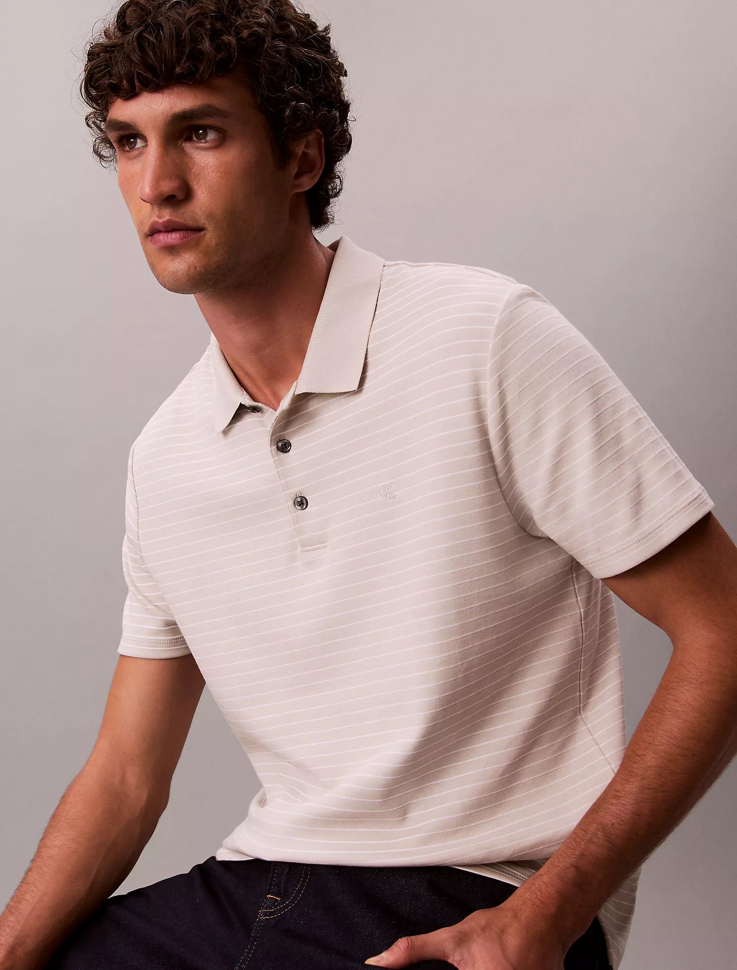 Cotton Blend Stripe Classic Polo Shirt
