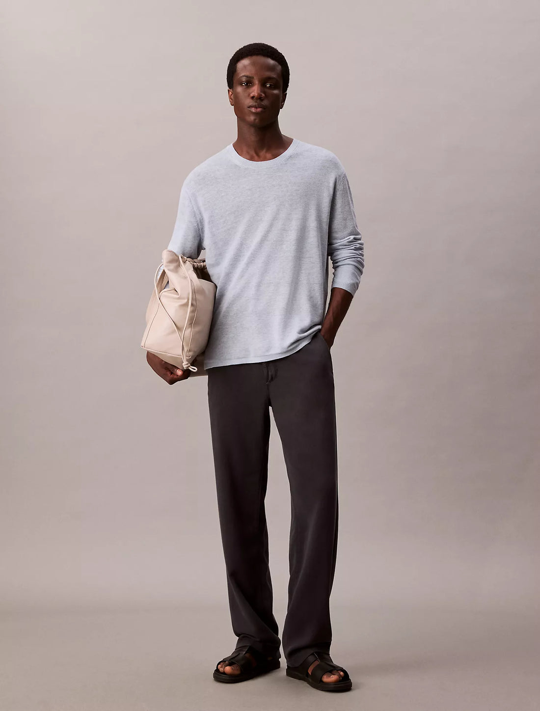 Linen Blend Double Layer Classic Sweater