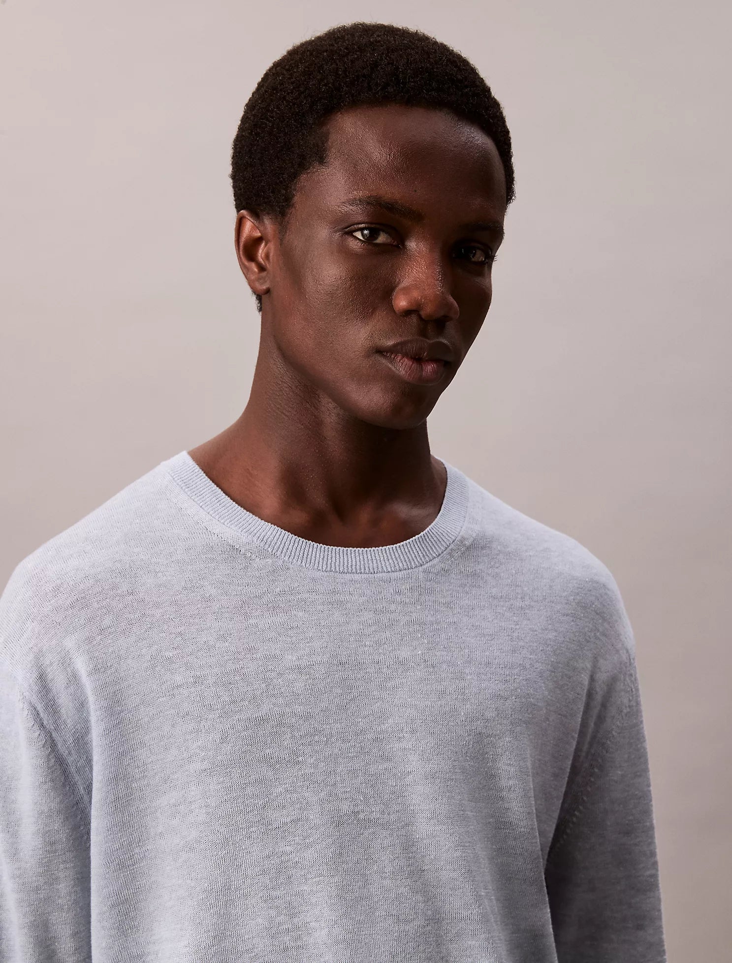 Linen Blend Double Layer Classic Sweater