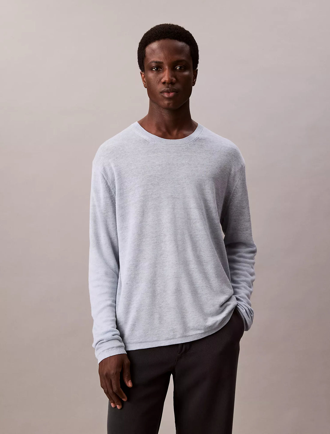 Linen Blend Double Layer Classic Sweater