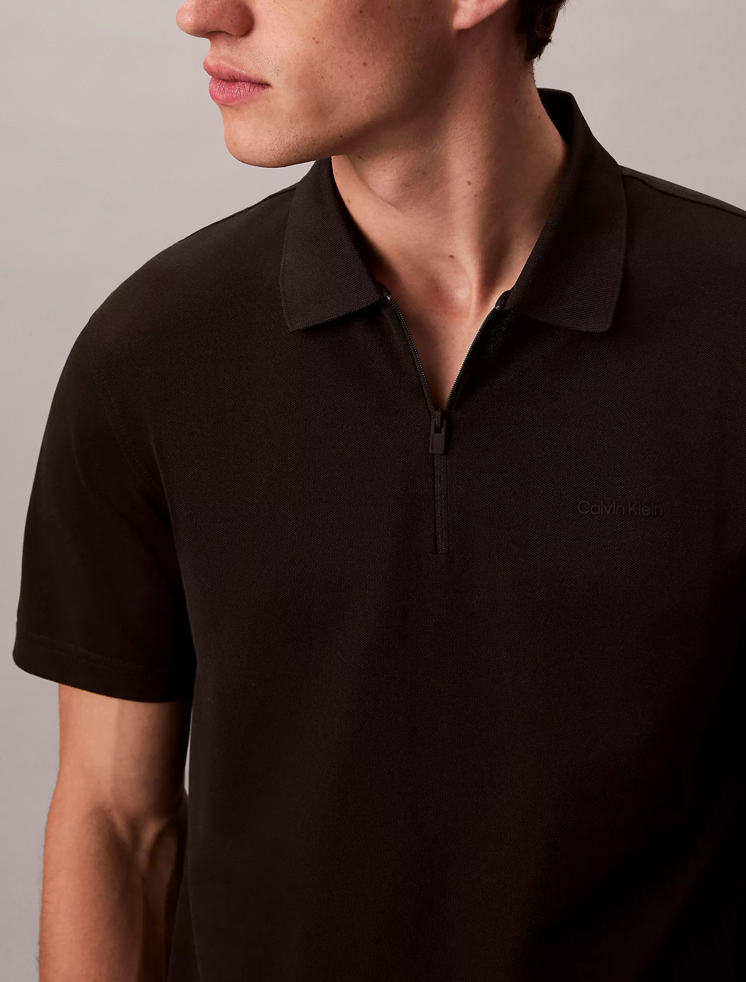 Tech Pique Zip Polo Shirt