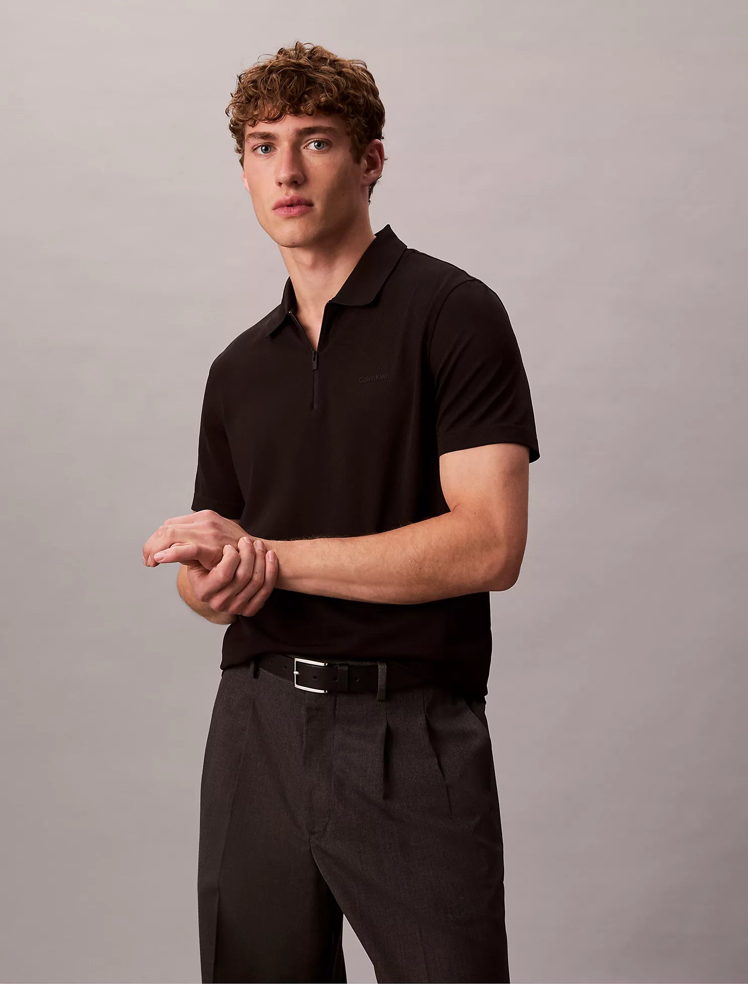 Tech Pique Zip Polo Shirt