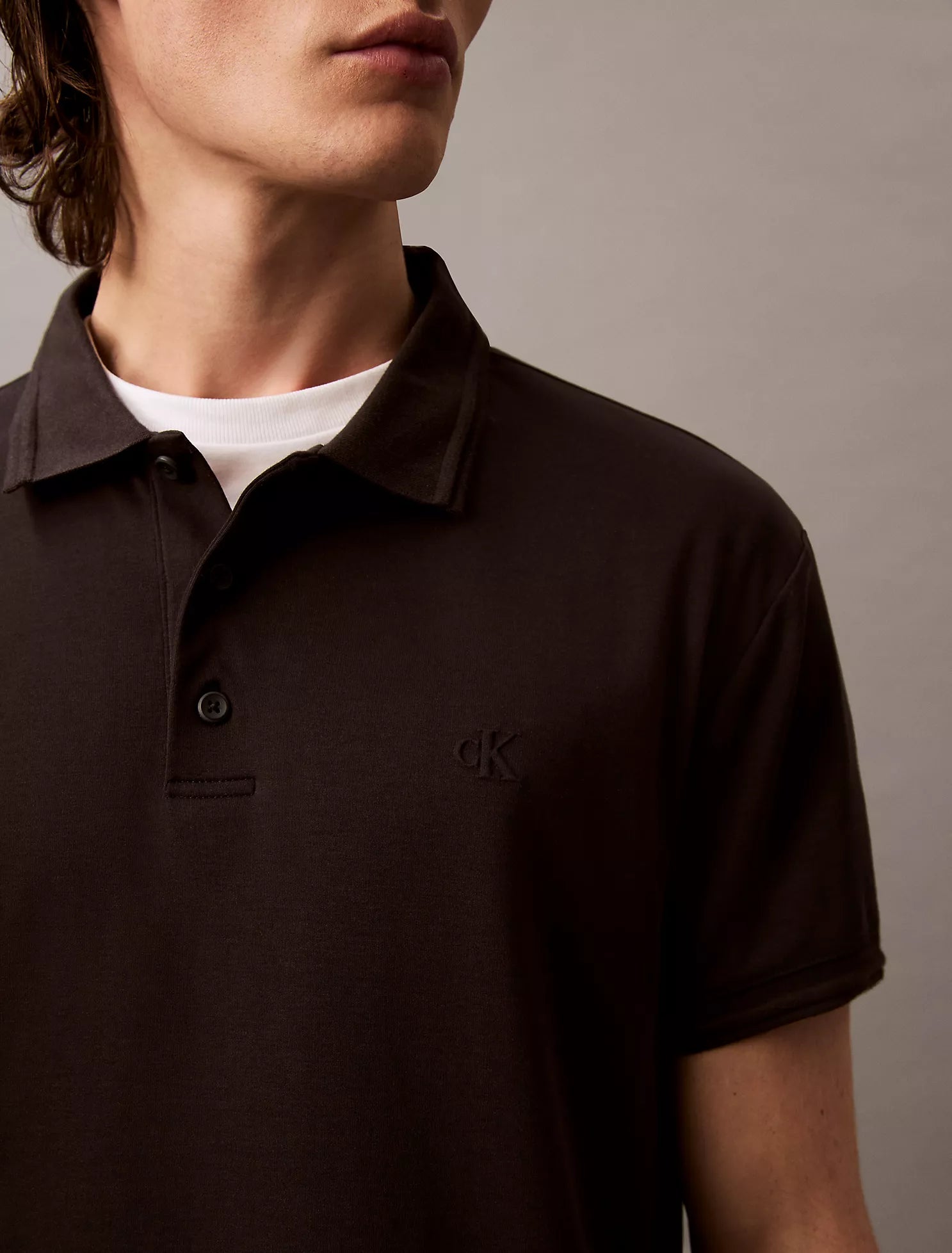 Embossed Tipped Polo Shirt