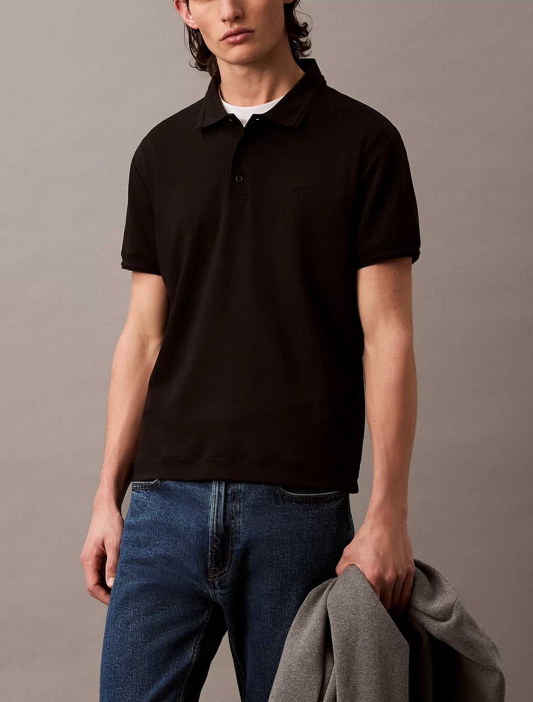 Embossed Tipped Polo Shirt