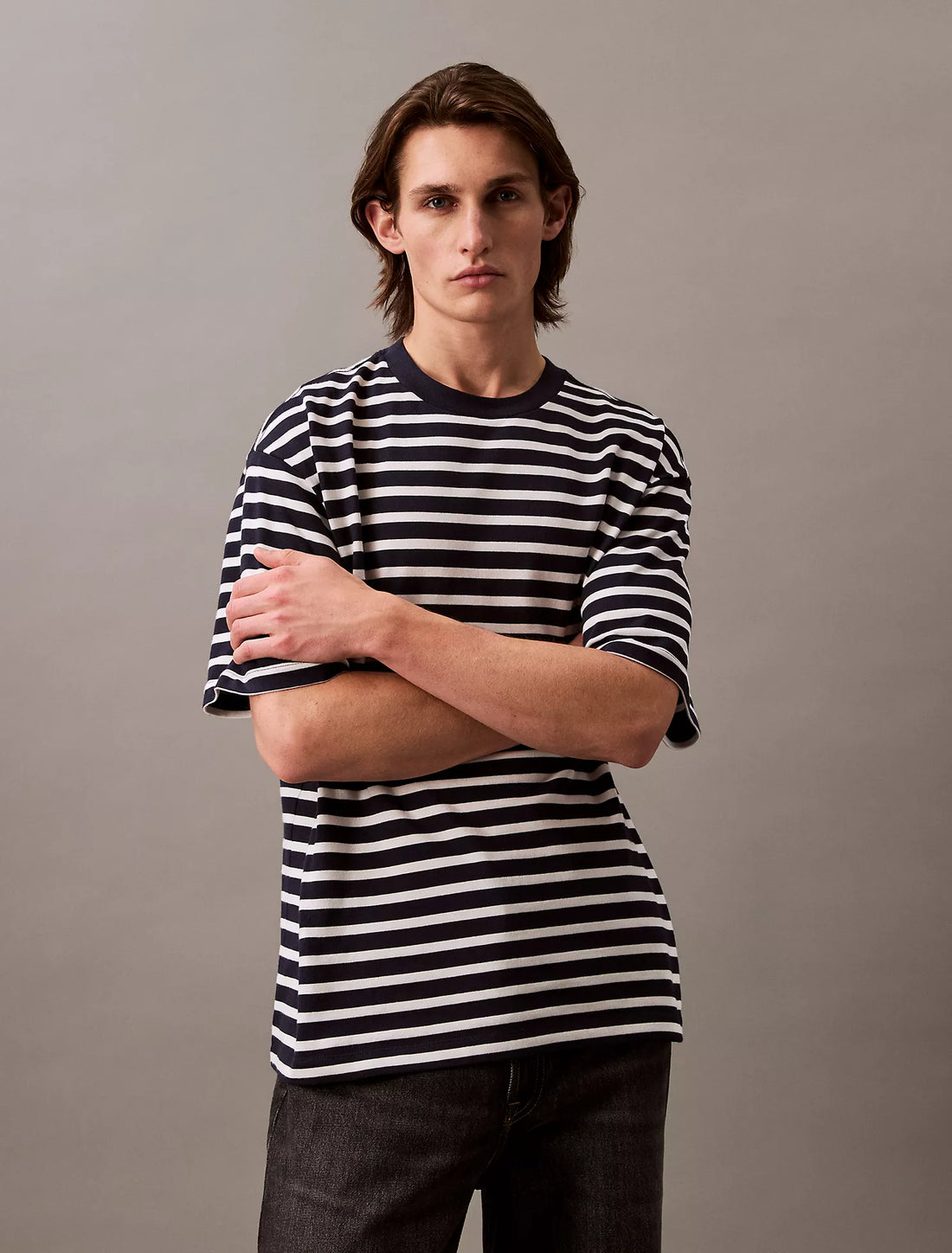 Bold Stripe Jersey Relaxed Tee
