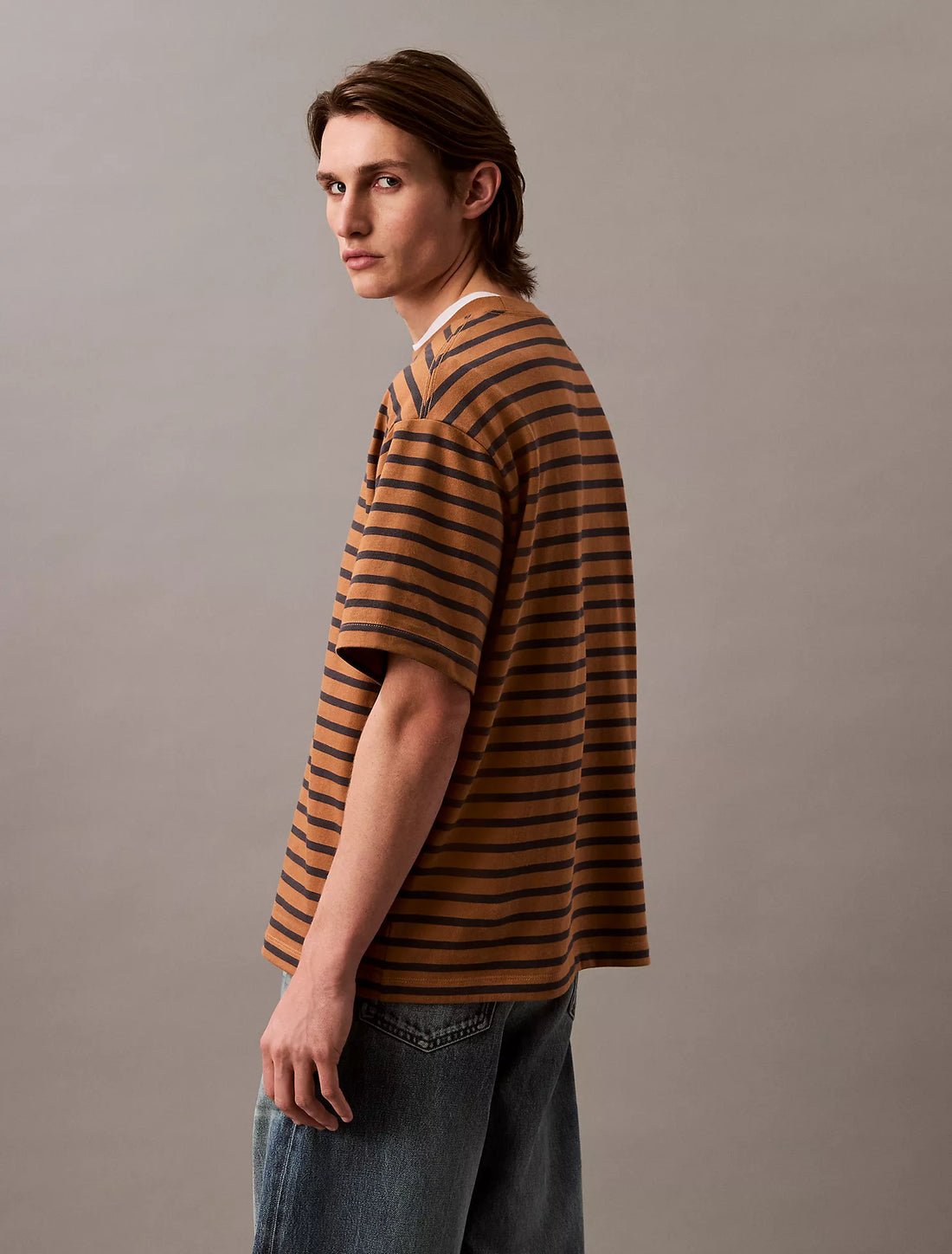 Bold Stripe Jersey Relaxed Tee