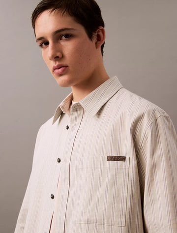 Stripe Oxford Relaxed Button-Down Shirt