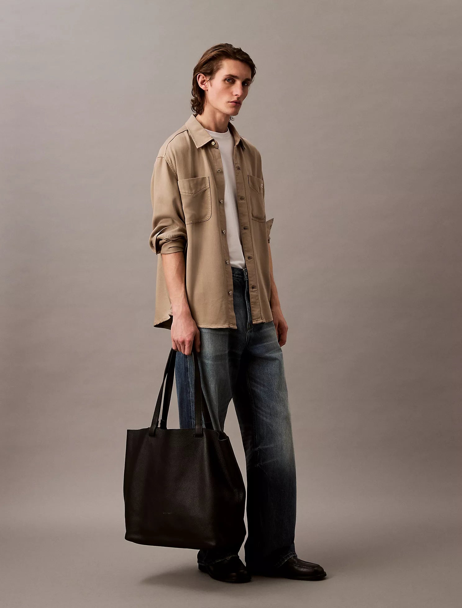 Twill Relaxed Button-Down Shirt