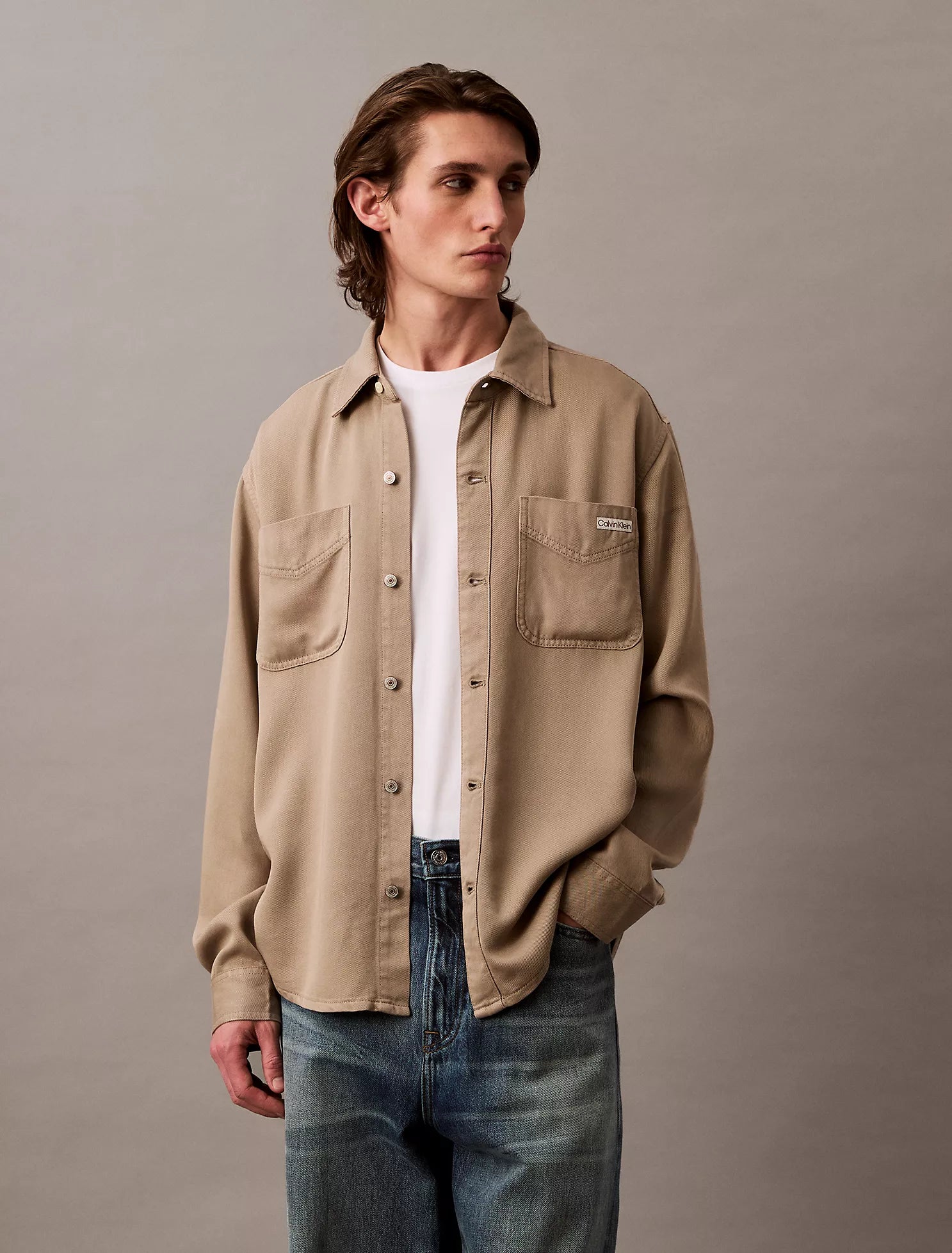 Twill Relaxed Button-Down Shirt