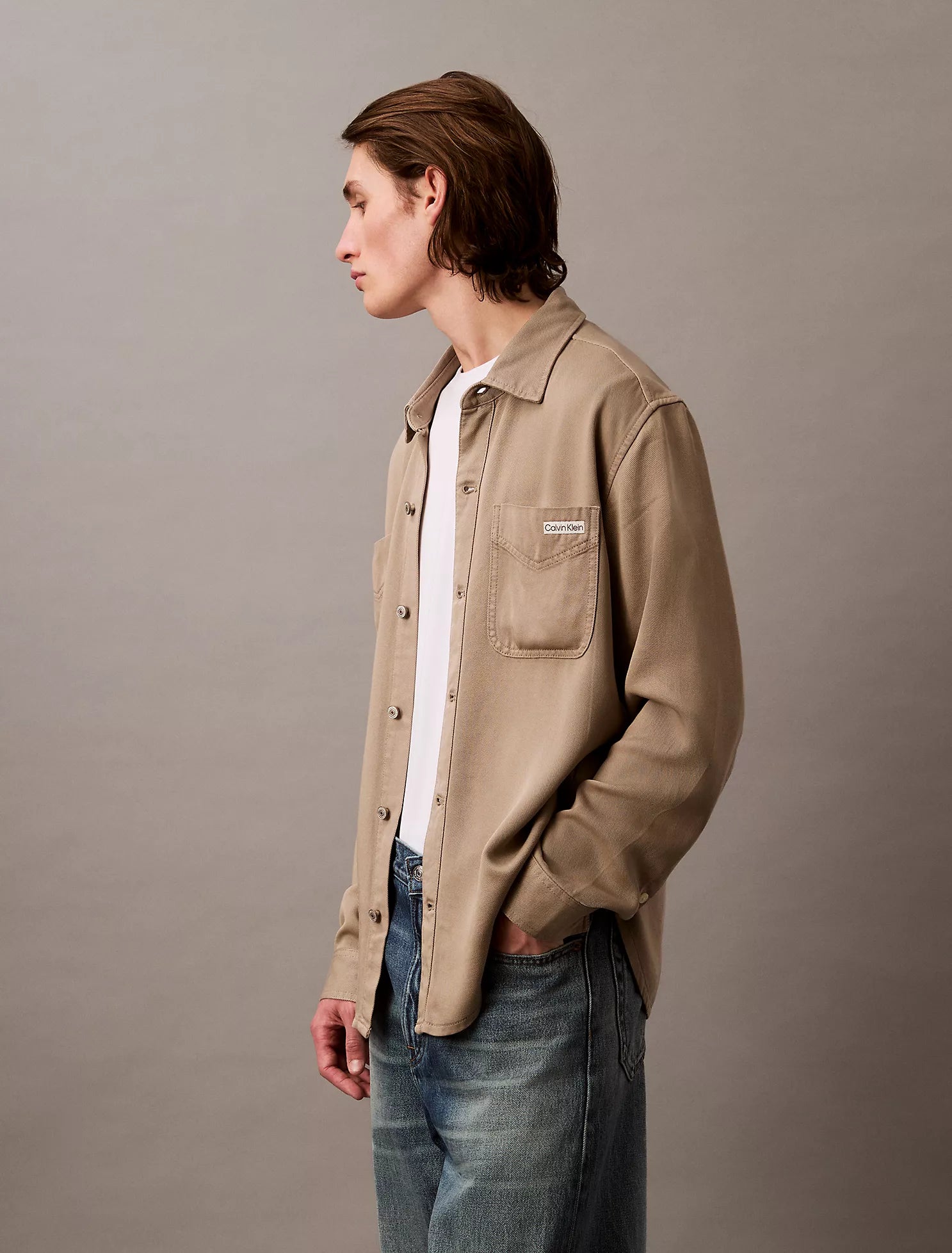Twill Relaxed Button-Down Shirt